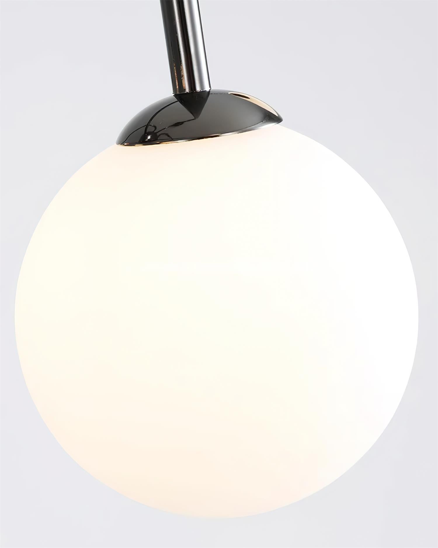 Chandelier Black Metal Arches Glass Globes Minimalist