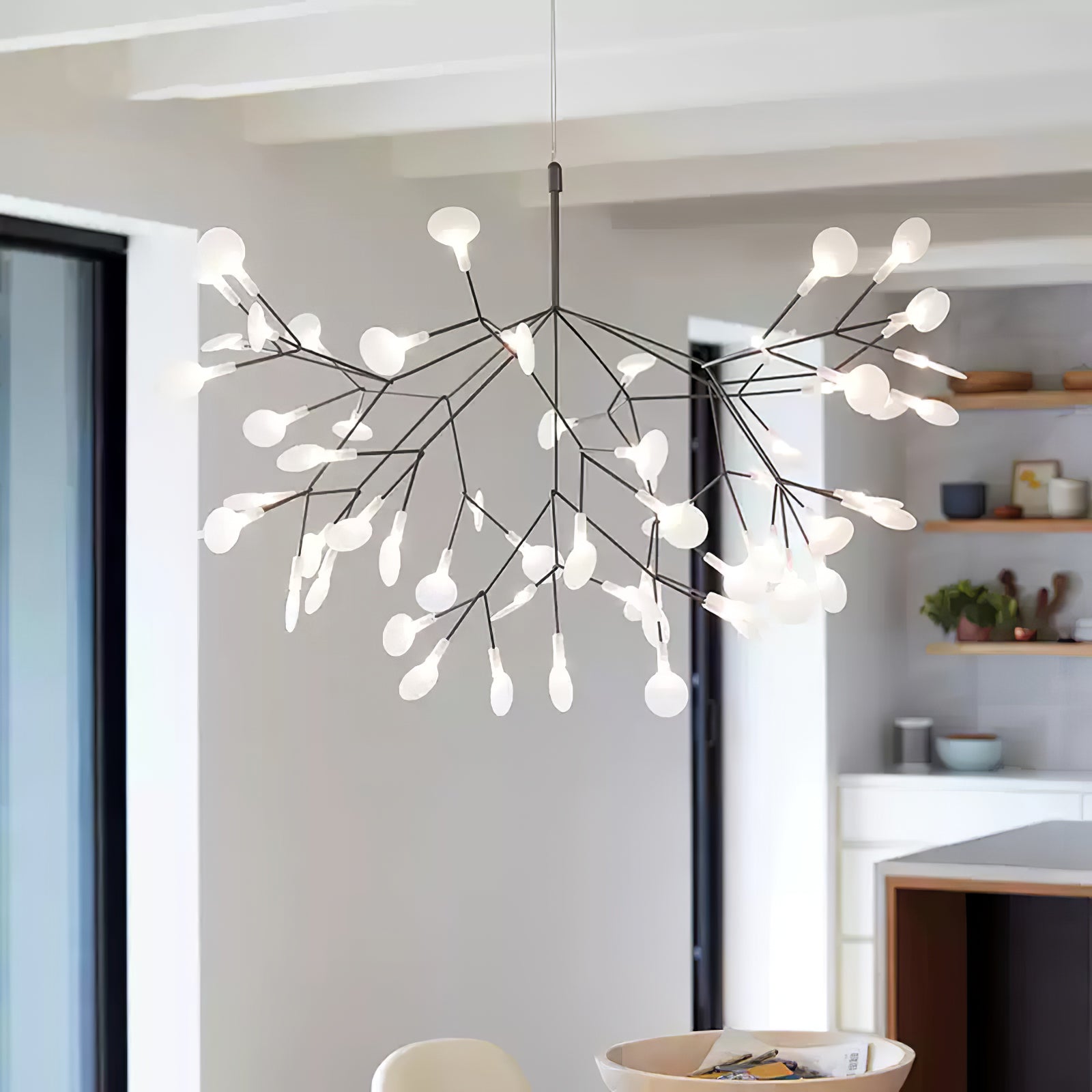 Black Firefly LED Chandelier-Neutral Decor