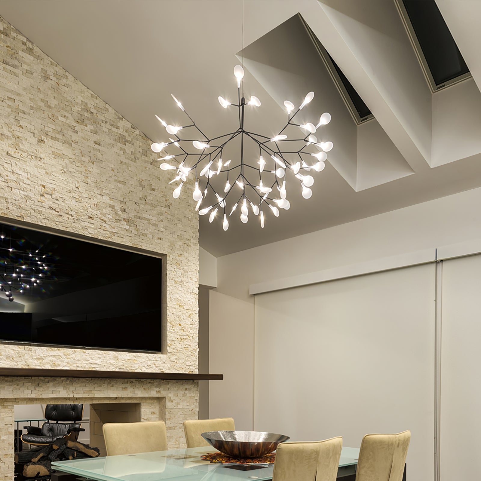 Black Firefly LED Chandelier-Neutral Decor