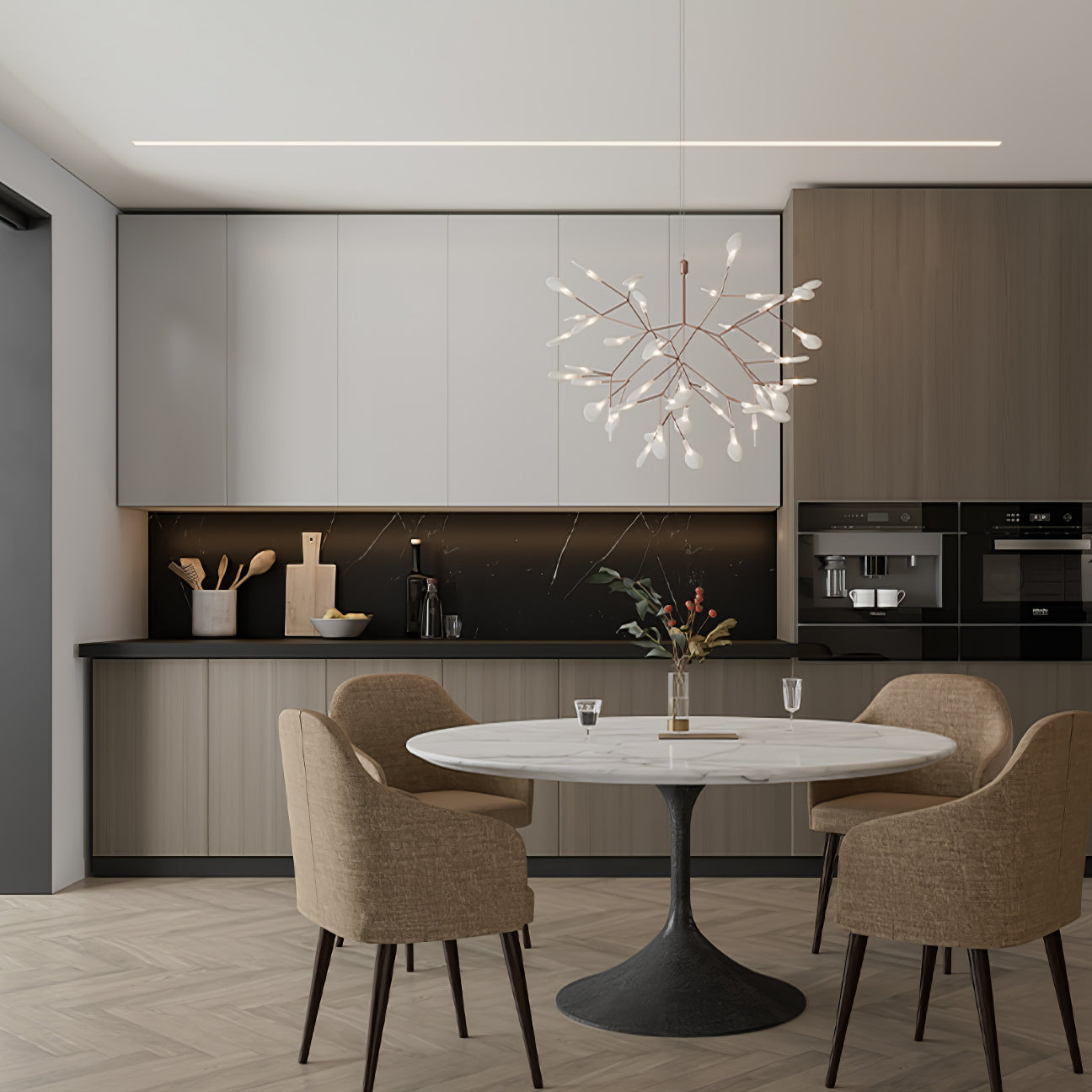 Black Firefly LED Chandelier-Neutral Decor