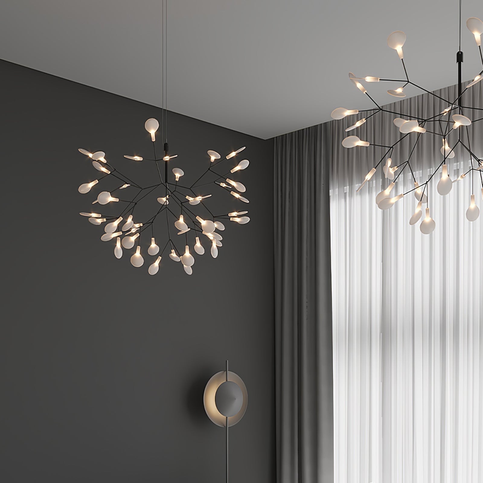 Black Firefly LED Chandelier-Neutral Decor