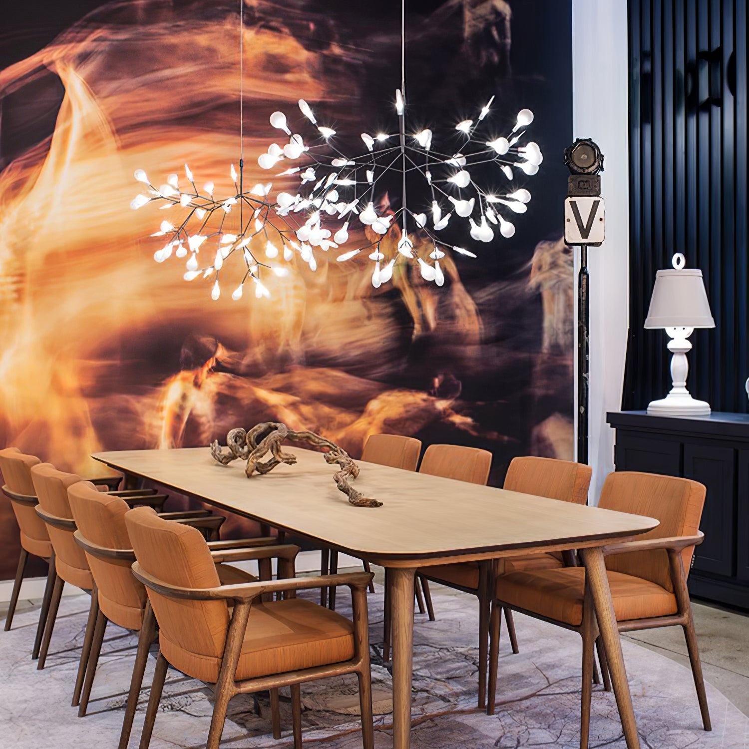 Black Firefly LED Chandelier-Neutral Decor