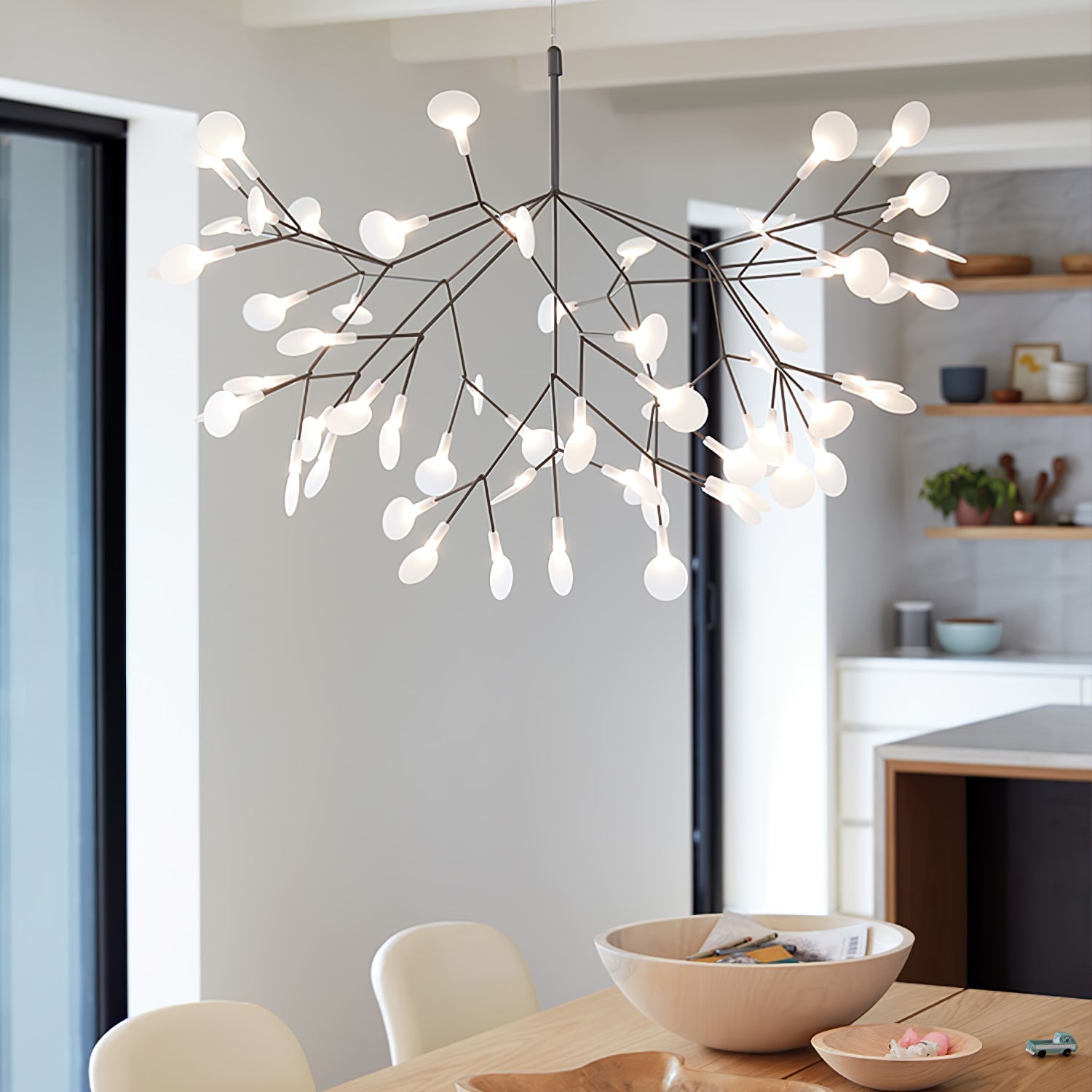 Black Firefly LED Chandelier-Neutral Decor