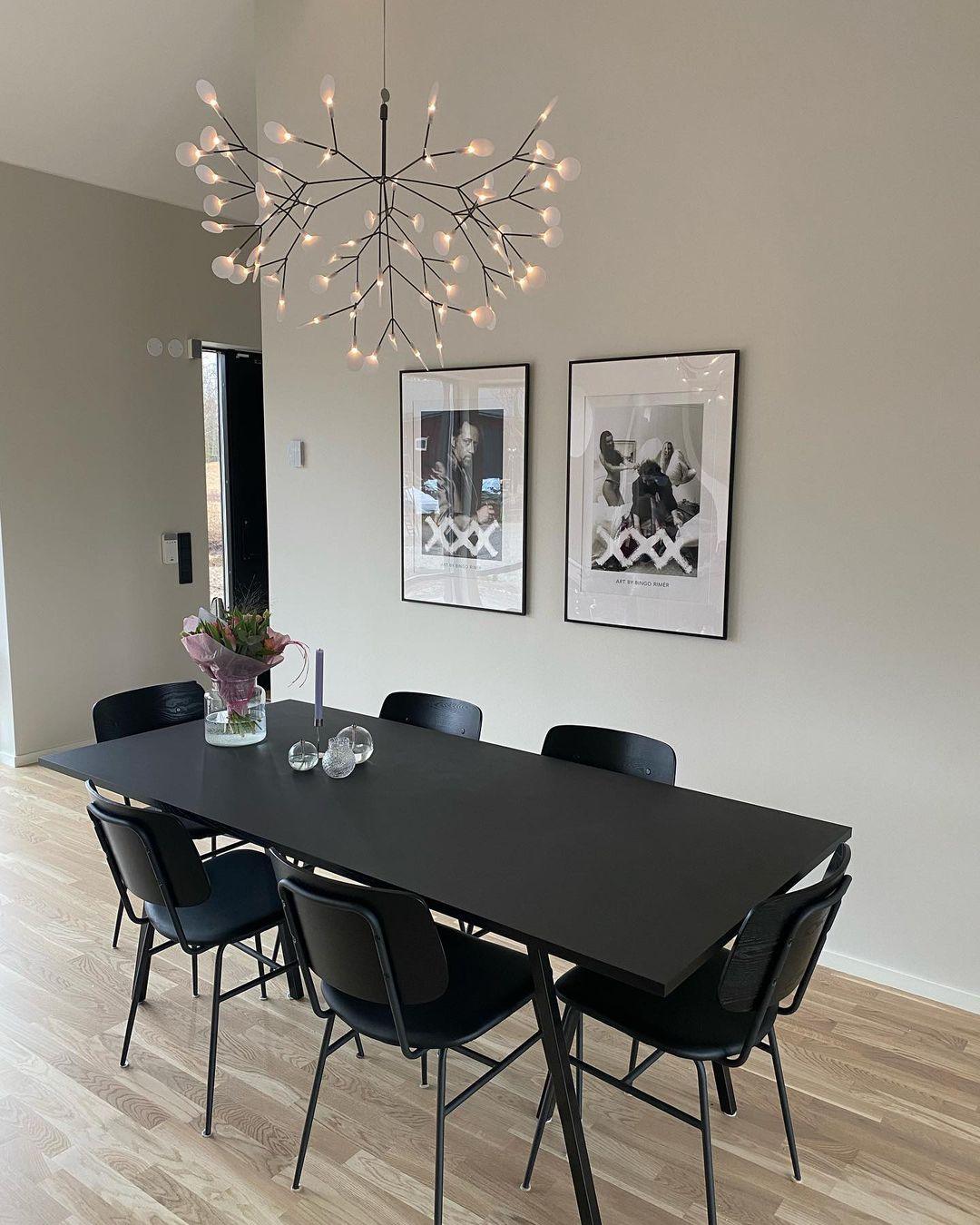 Black Firefly LED Chandelier-Neutral Decor