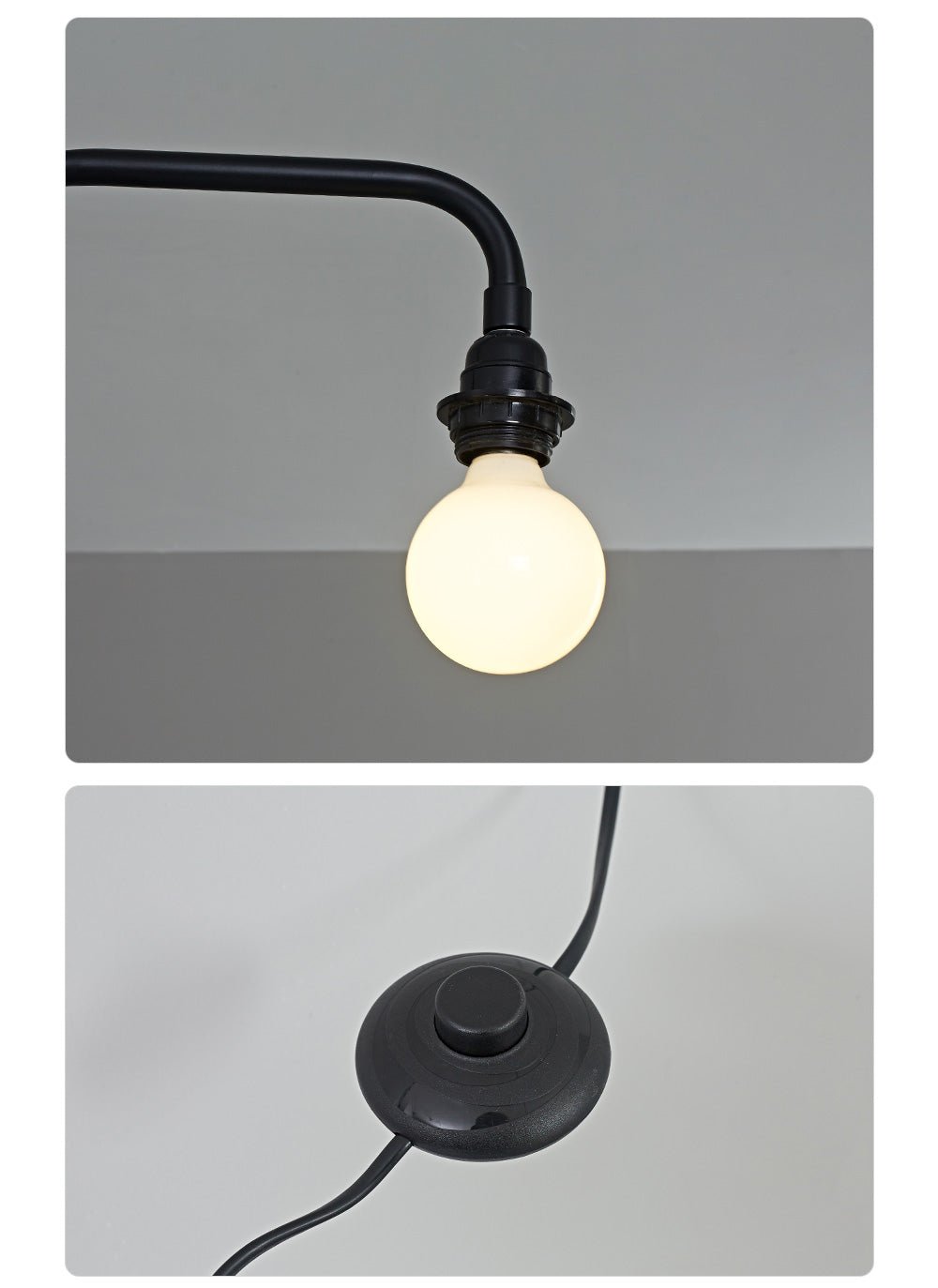 Black Long Arm Wall Lamp-Neutral Decor