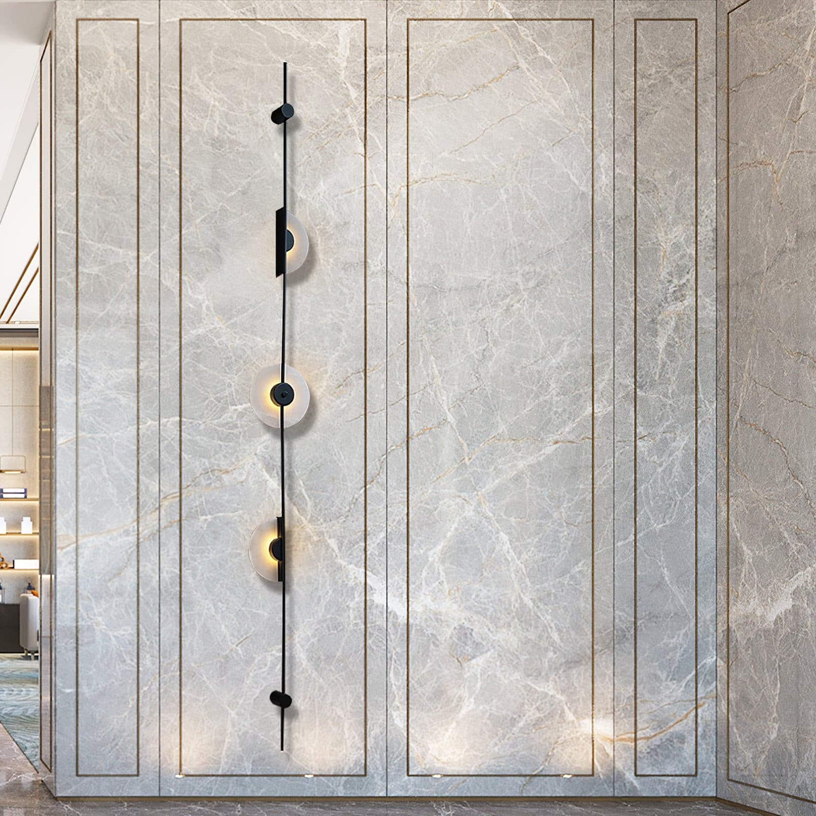 Slender Wall Lamp Alabaster Modern Minimalist