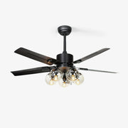 Zazoren Vintage Black Glass Ceiling Fan Light-Neutral Decor