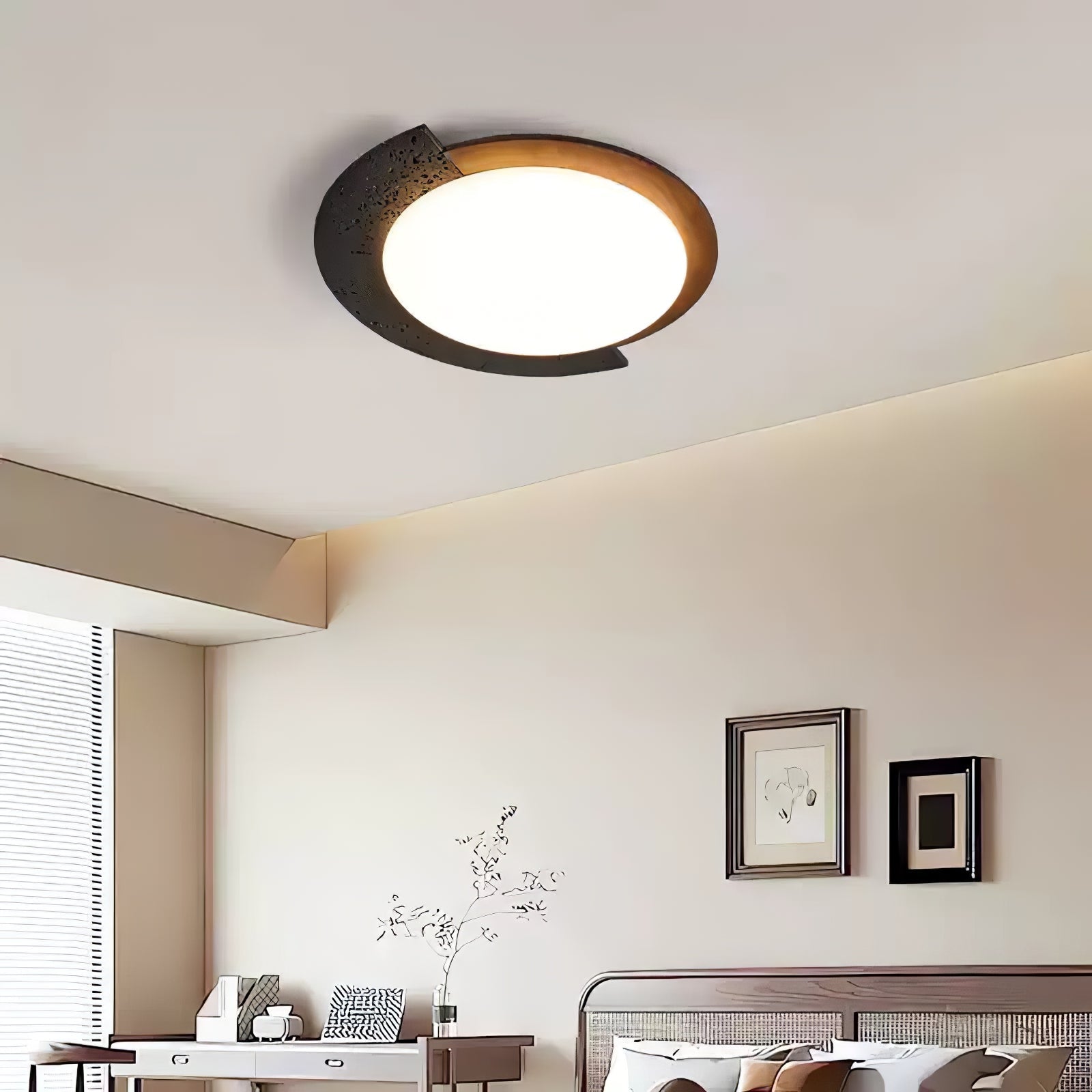 Ulvinor Asymmetrical Travertine Ceiling Light-Neutral Decor