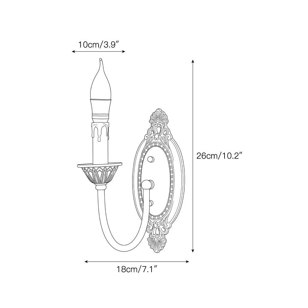 Side profile of the single-arm Blair Candle Wall Sconce, showing its elegant curve.
