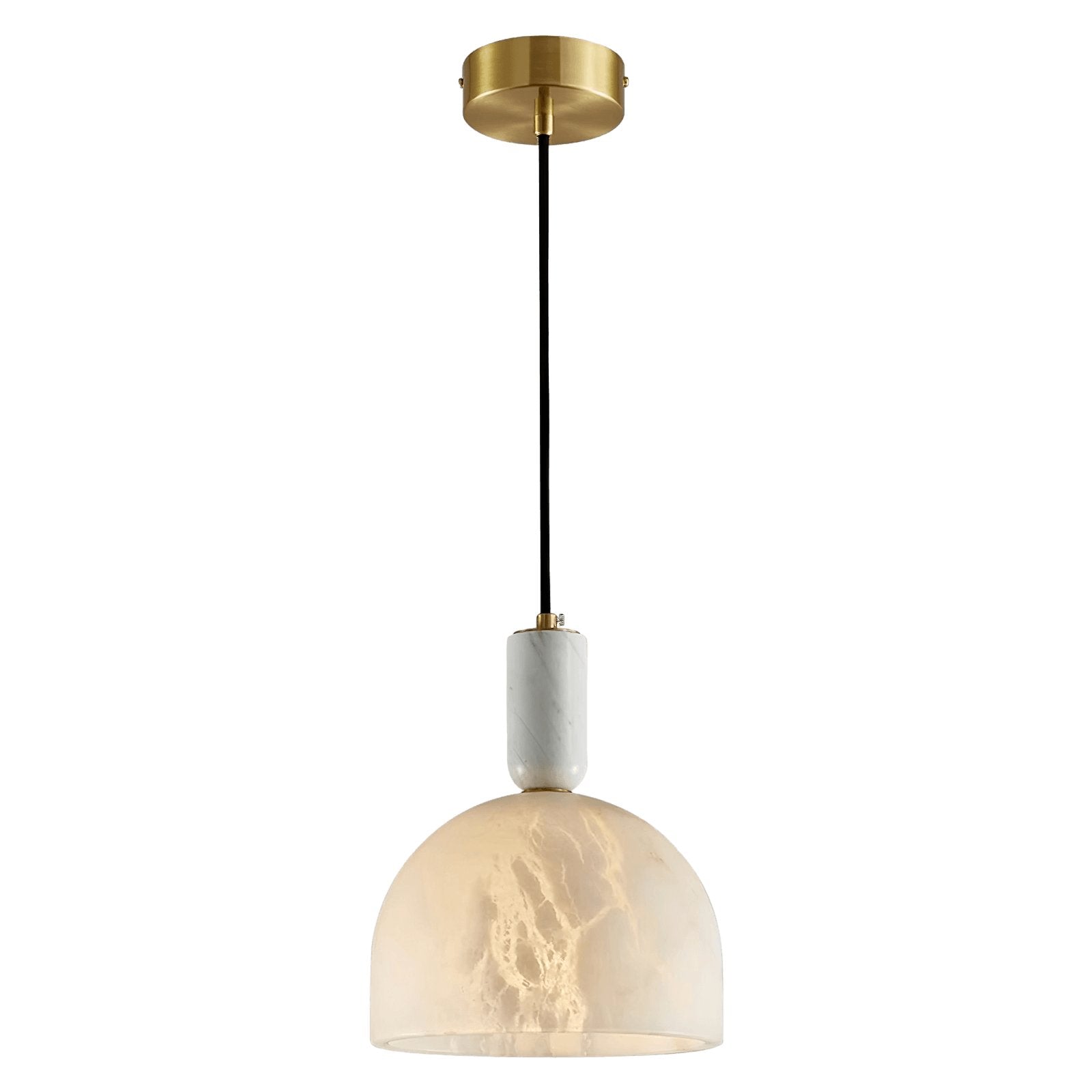 Leda Minimalist Alabaster Pendant Light-Neutral Decor