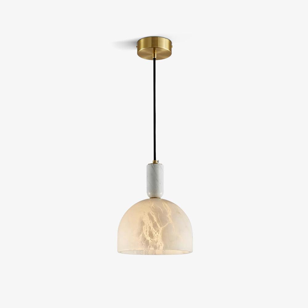 Leda Minimalist Alabaster Pendant Light-Neutral Decor