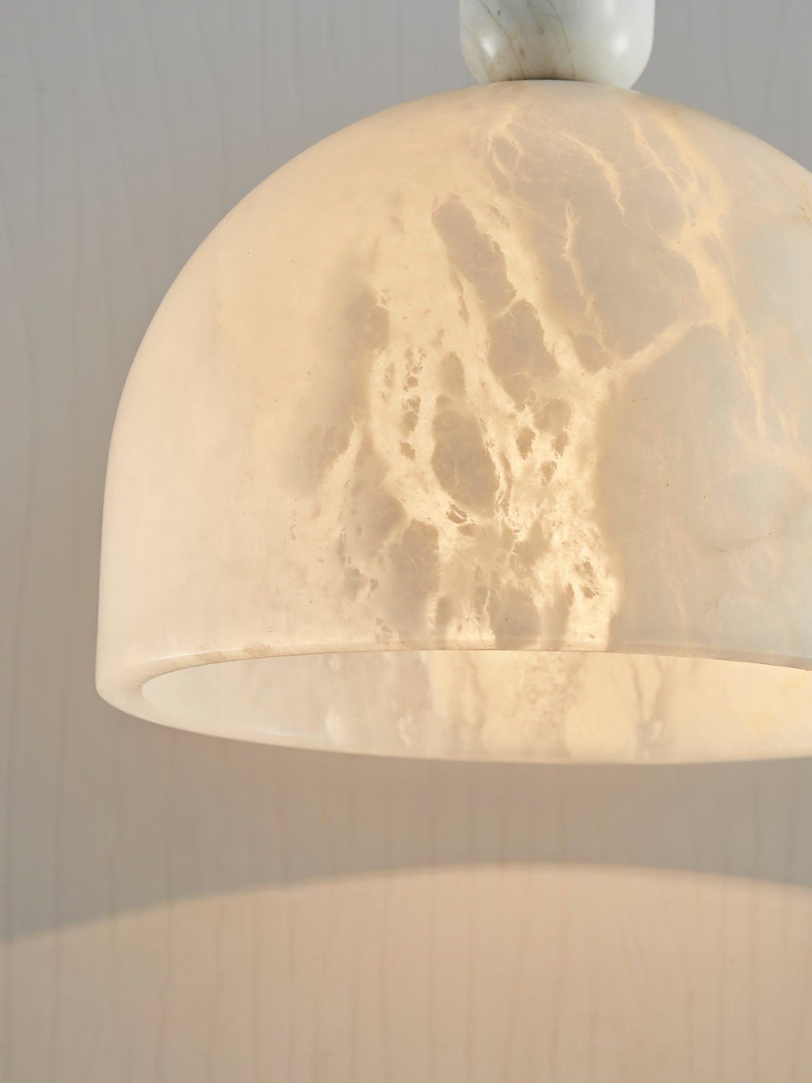 Leda Minimalist Alabaster Pendant Light-Neutral Decor