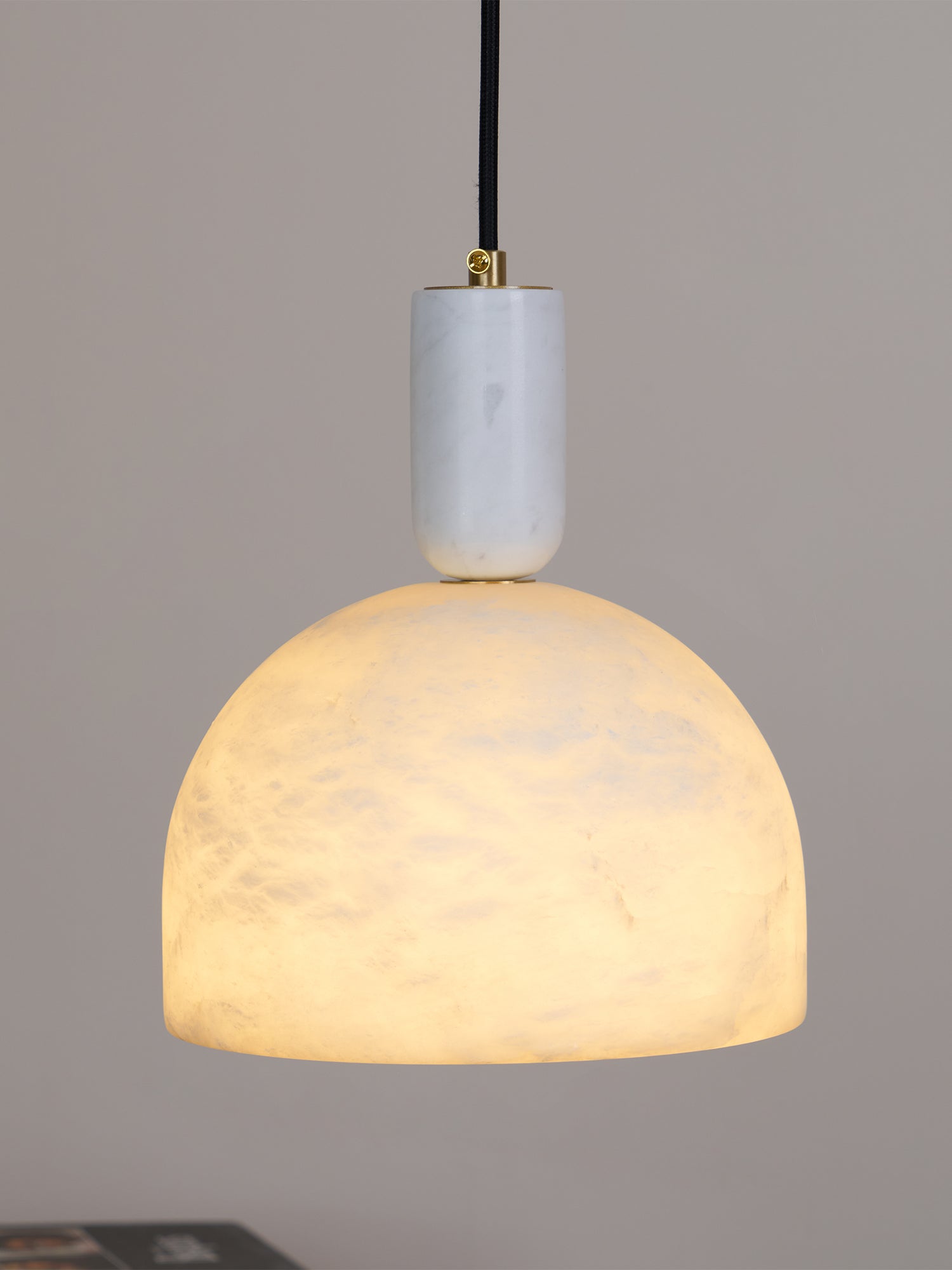 Leda Minimalist Alabaster Pendant Light-Neutral Decor