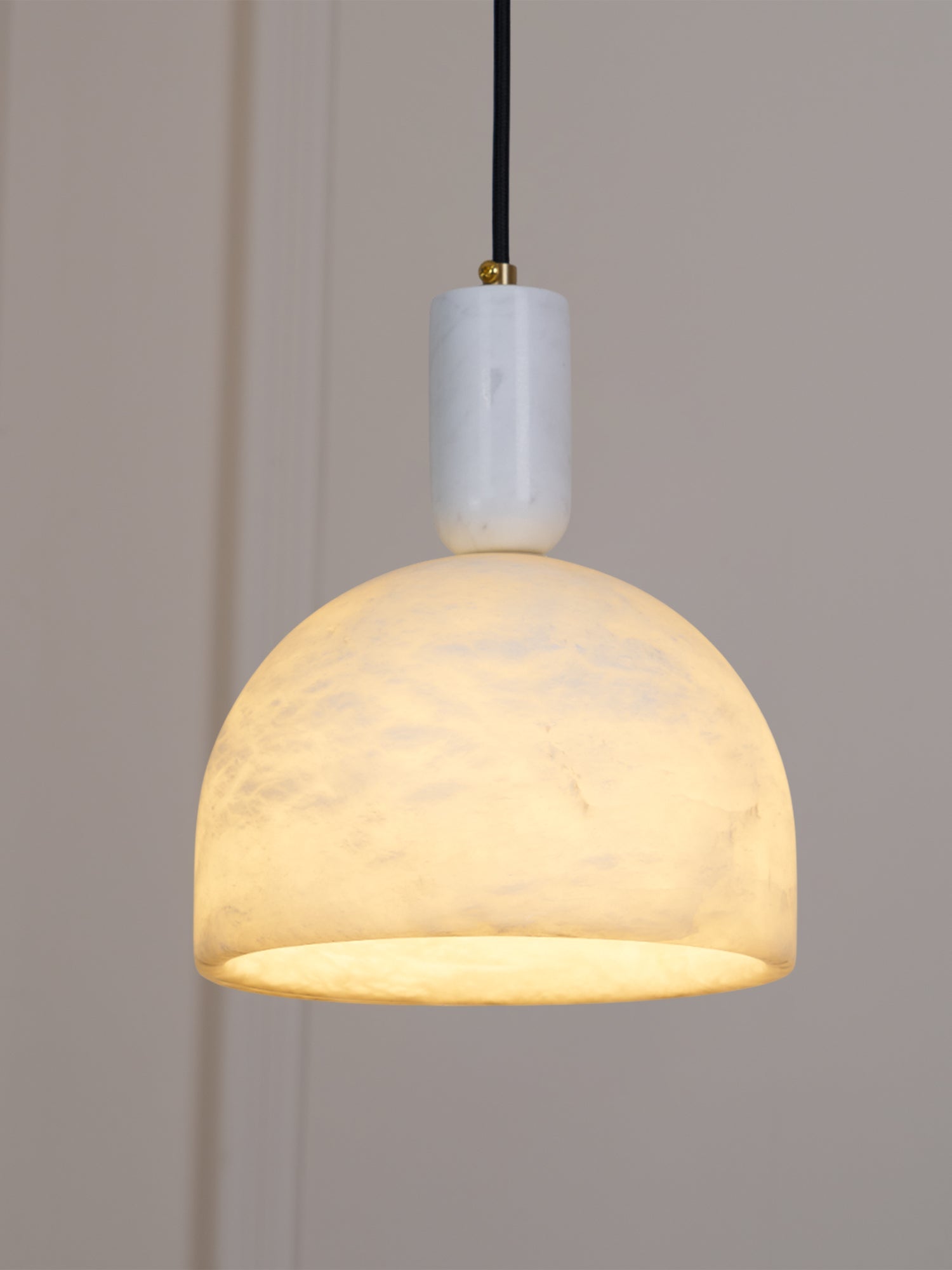 Leda Minimalist Alabaster Pendant Light-Neutral Decor