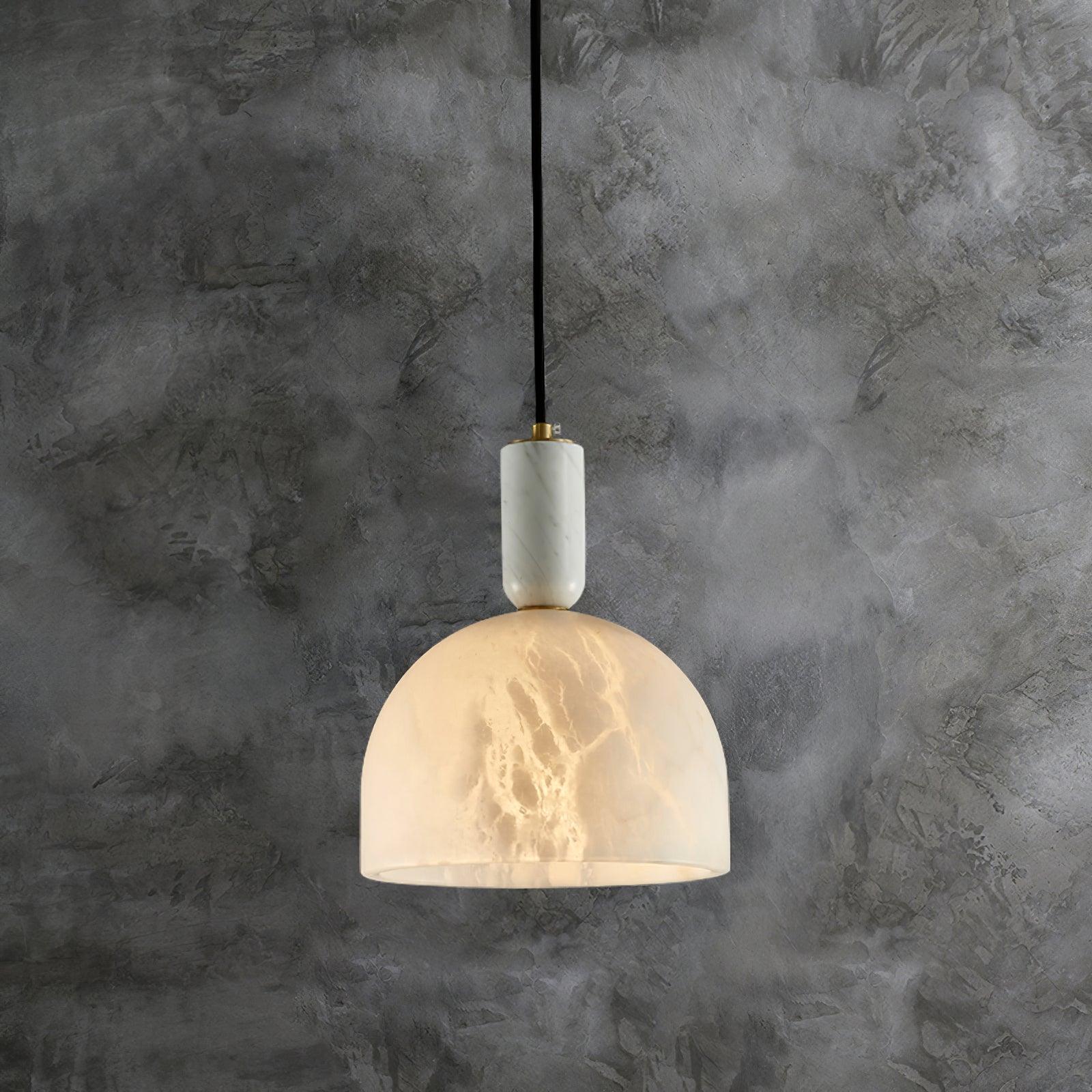 Leda Minimalist Alabaster Pendant Light-Neutral Decor