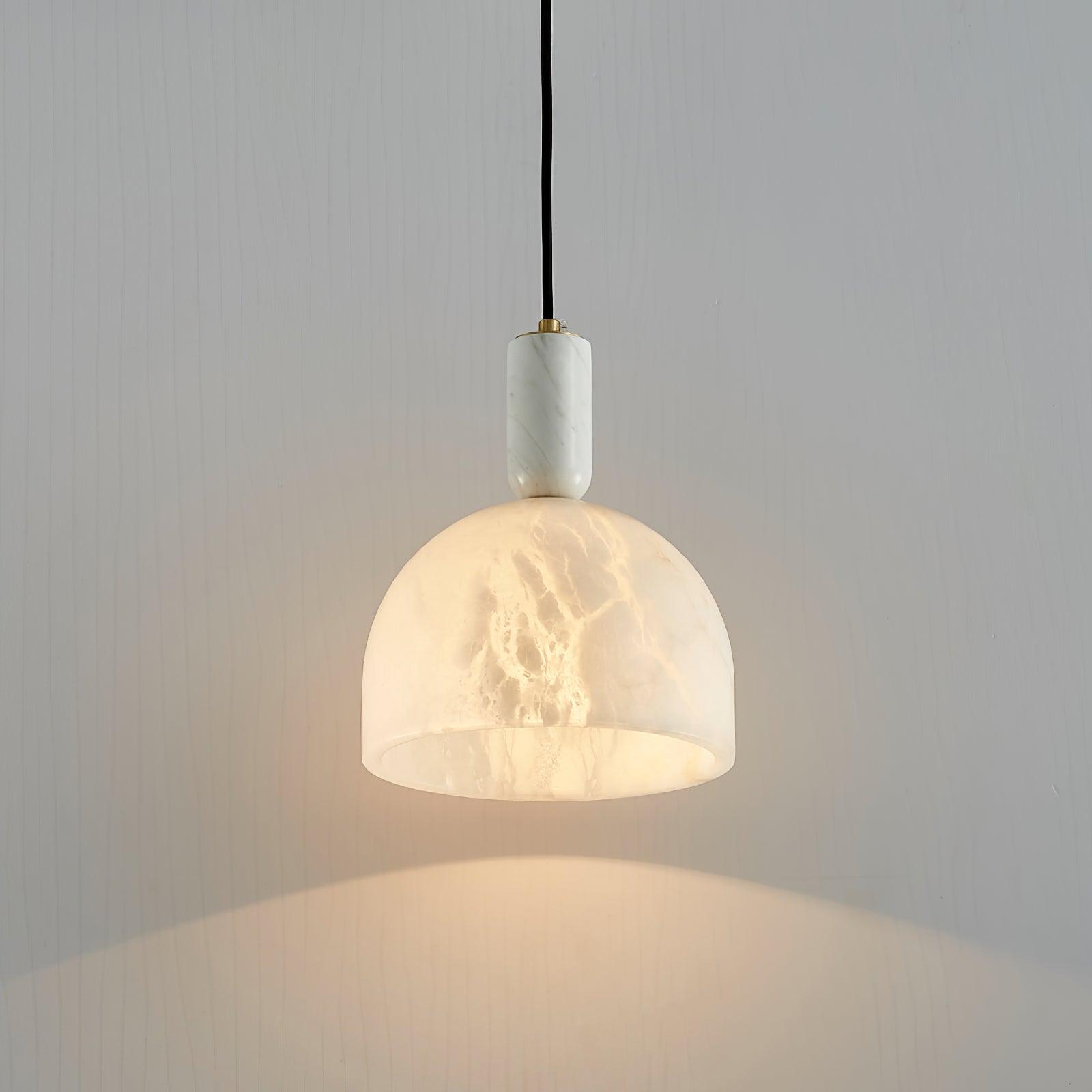 Leda Minimalist Alabaster Pendant Light-Neutral Decor