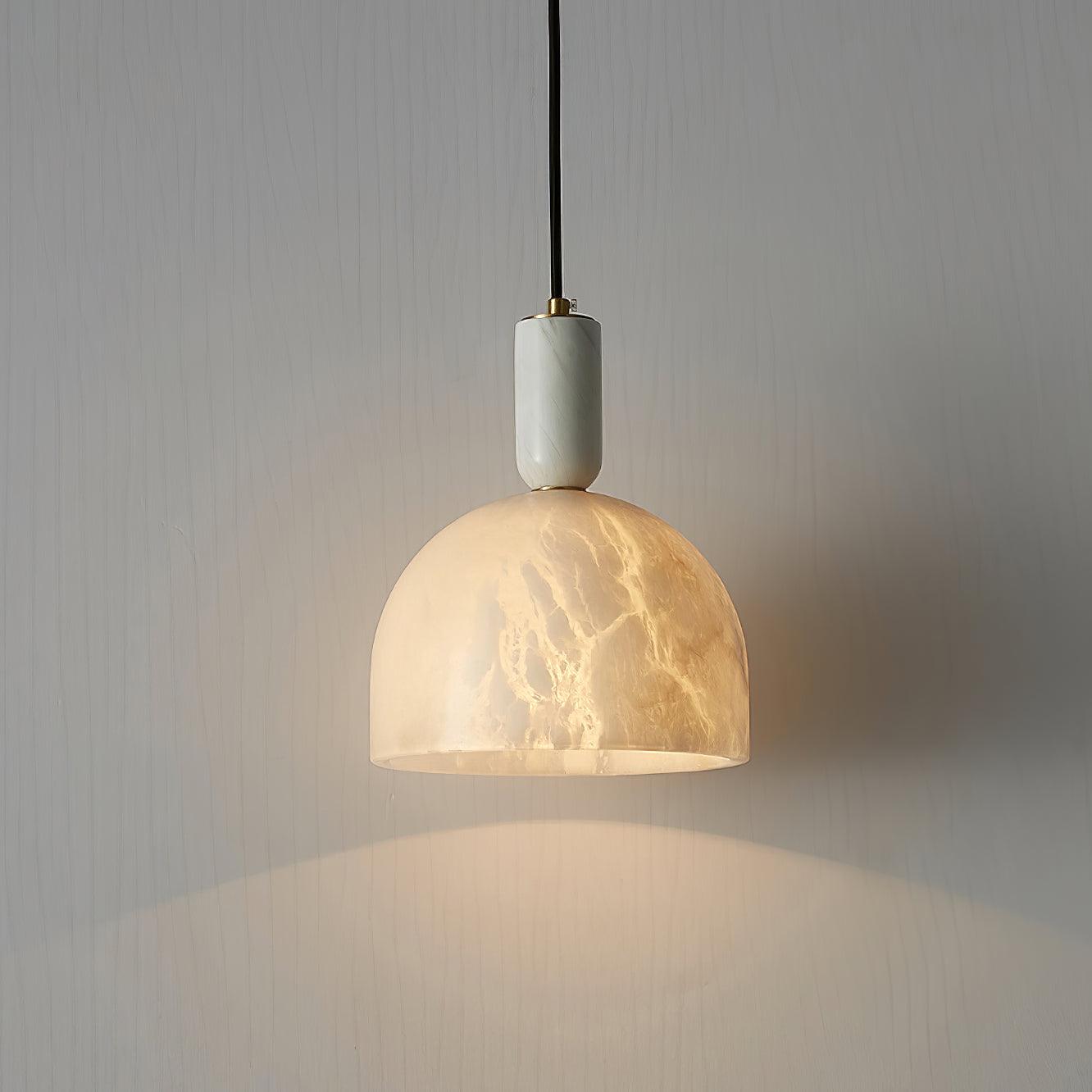 Leda Minimalist Alabaster Pendant Light-Neutral Decor