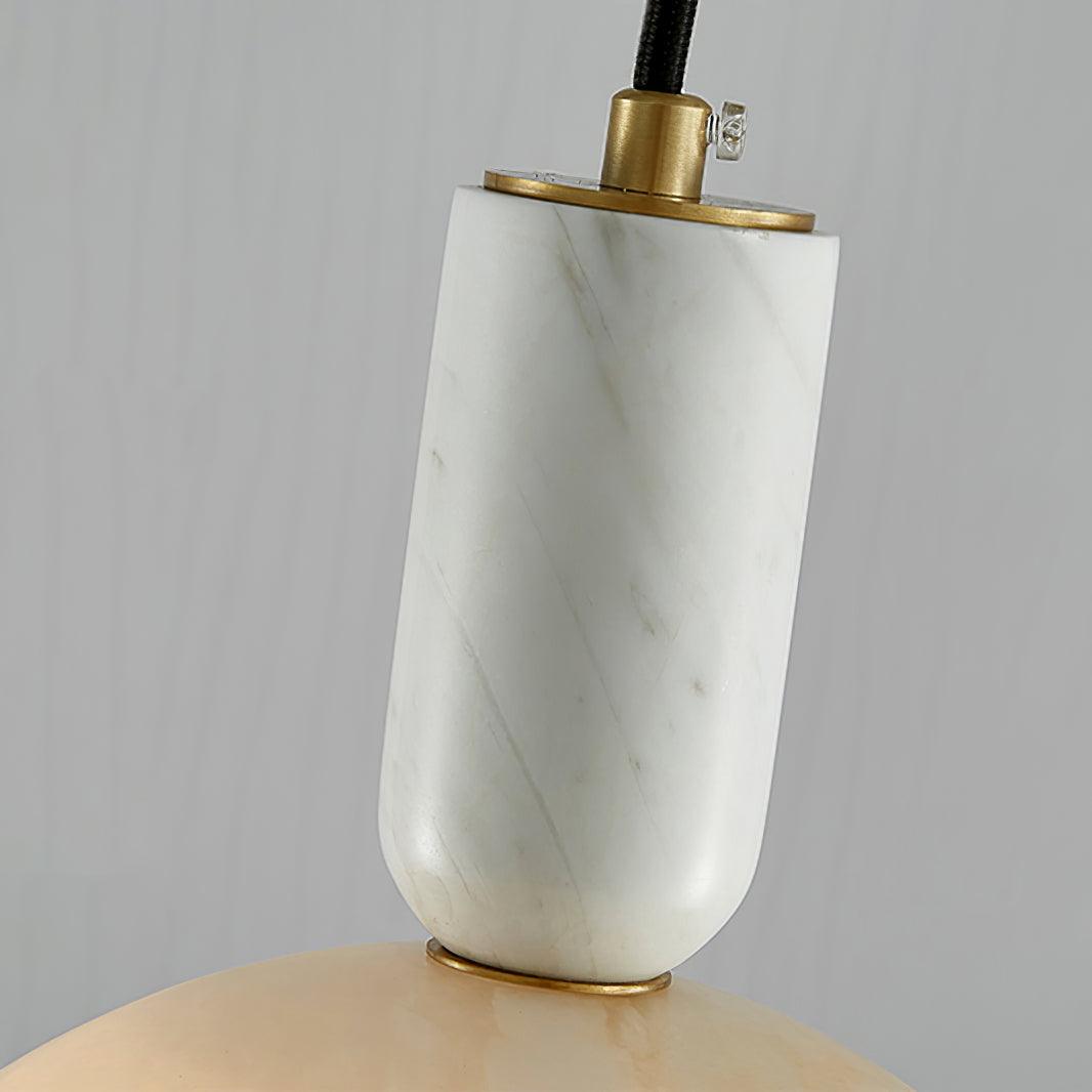 Leda Minimalist Alabaster Pendant Light-Neutral Decor
