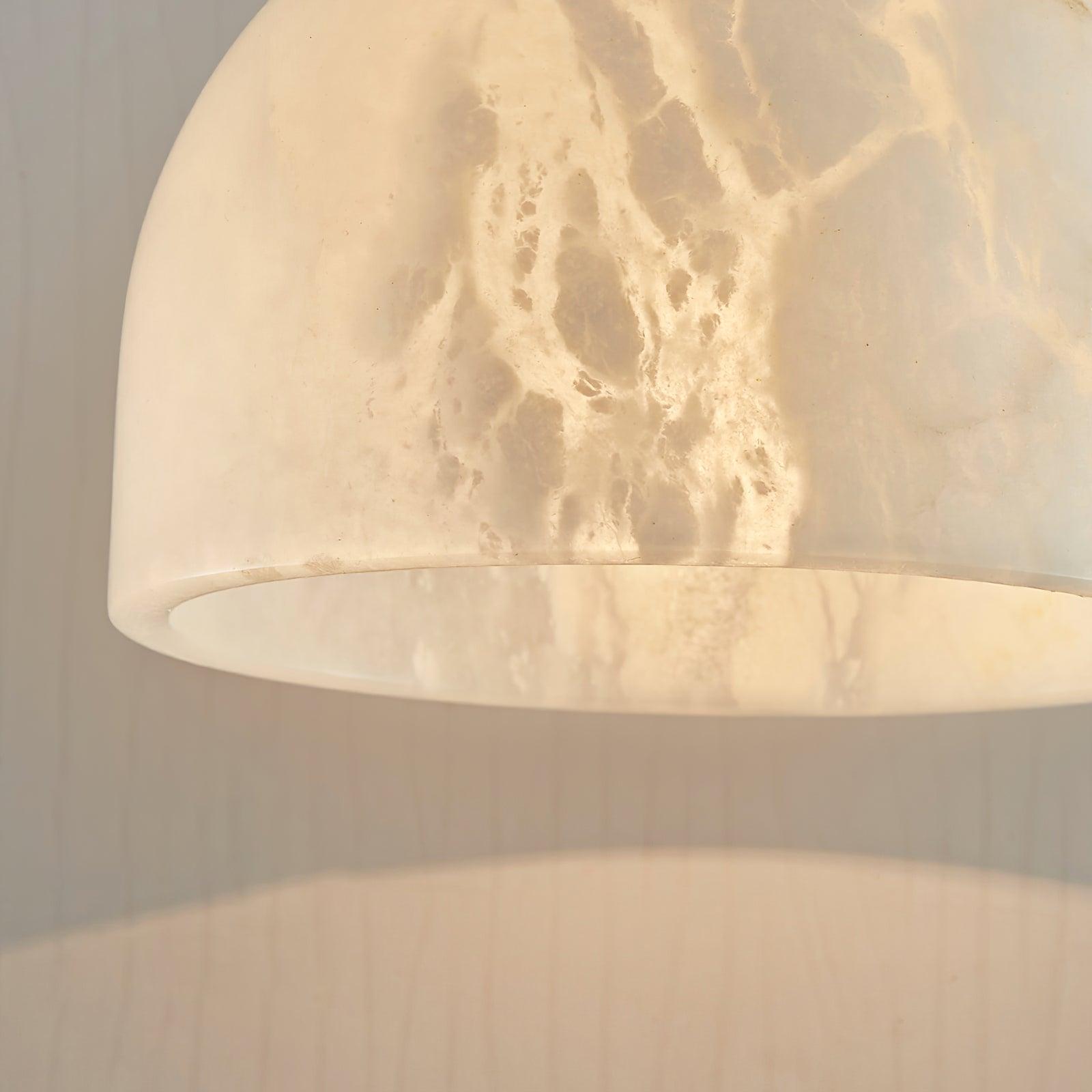 Leda Minimalist Alabaster Pendant Light-Neutral Decor