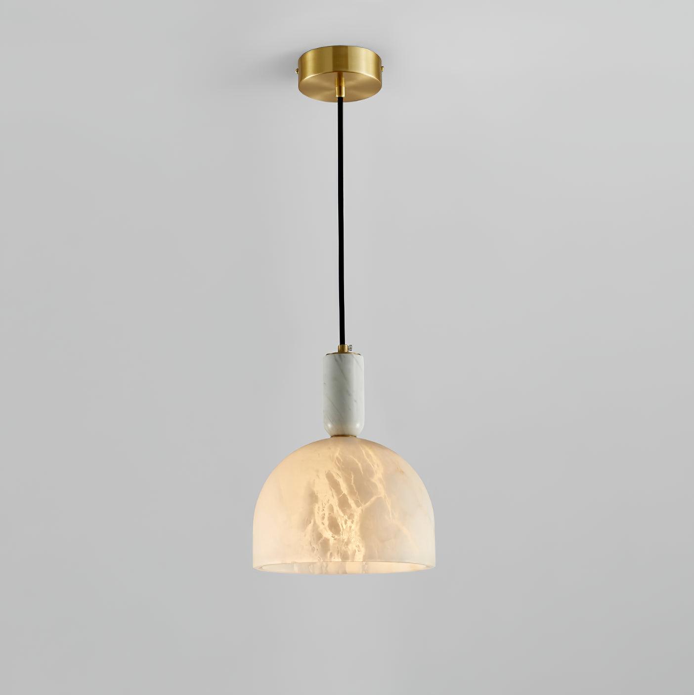 Leda Minimalist Alabaster Pendant Light-Neutral Decor