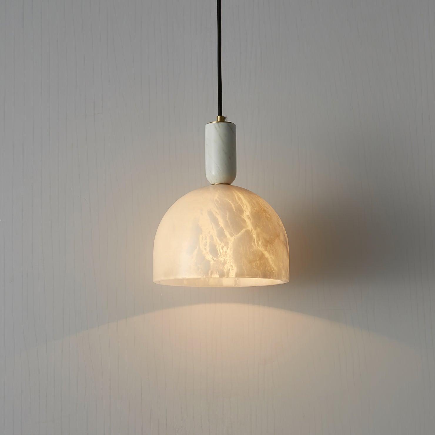 Leda Minimalist Alabaster Pendant Light-Neutral Decor