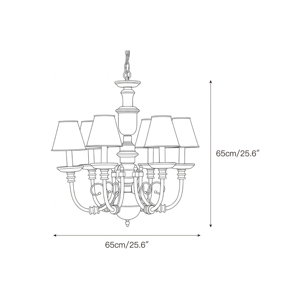 The 6-head Blanche Chandelier shown against a neutral background.