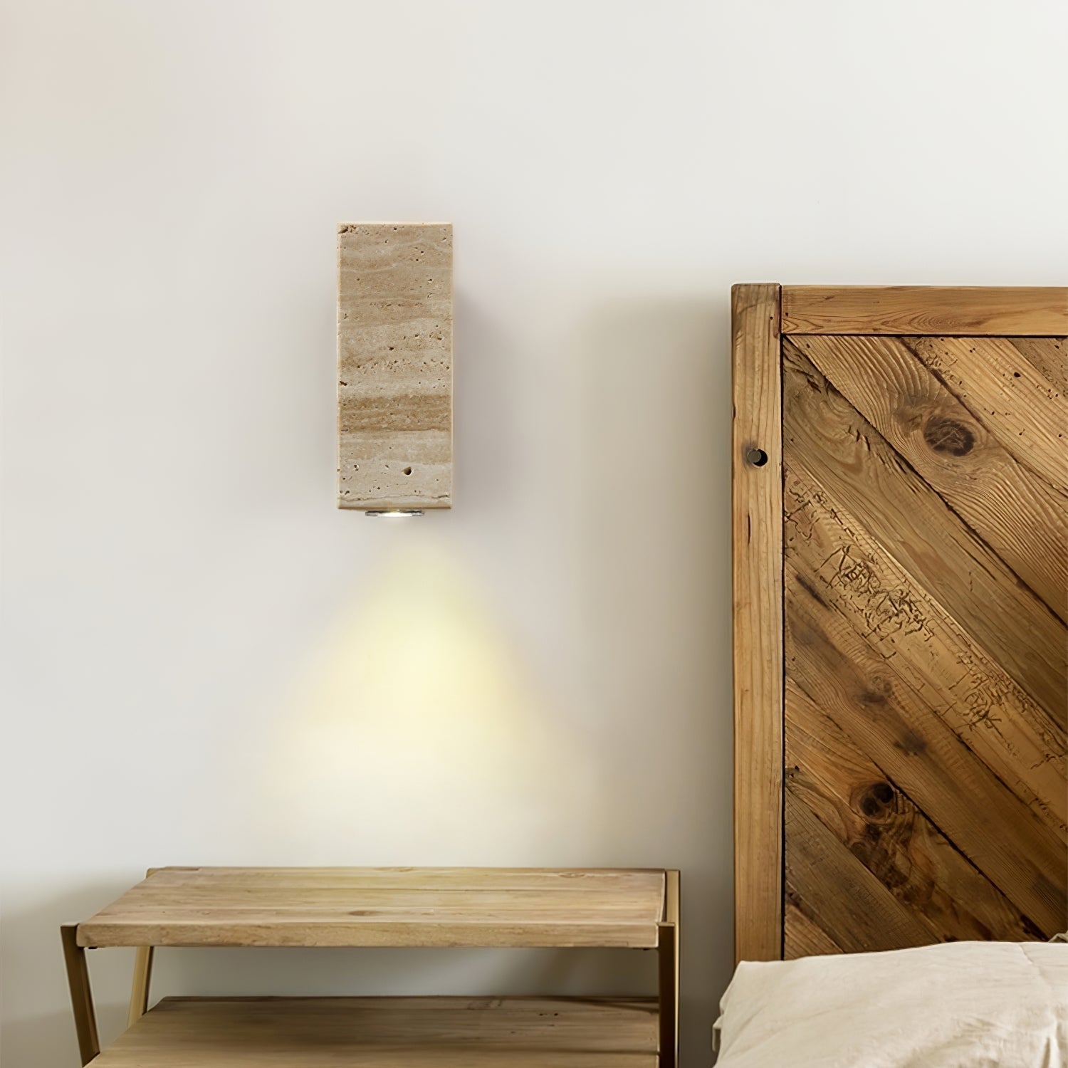 Ulthen Rectangular Travertine Wall Light-Neutral Decor