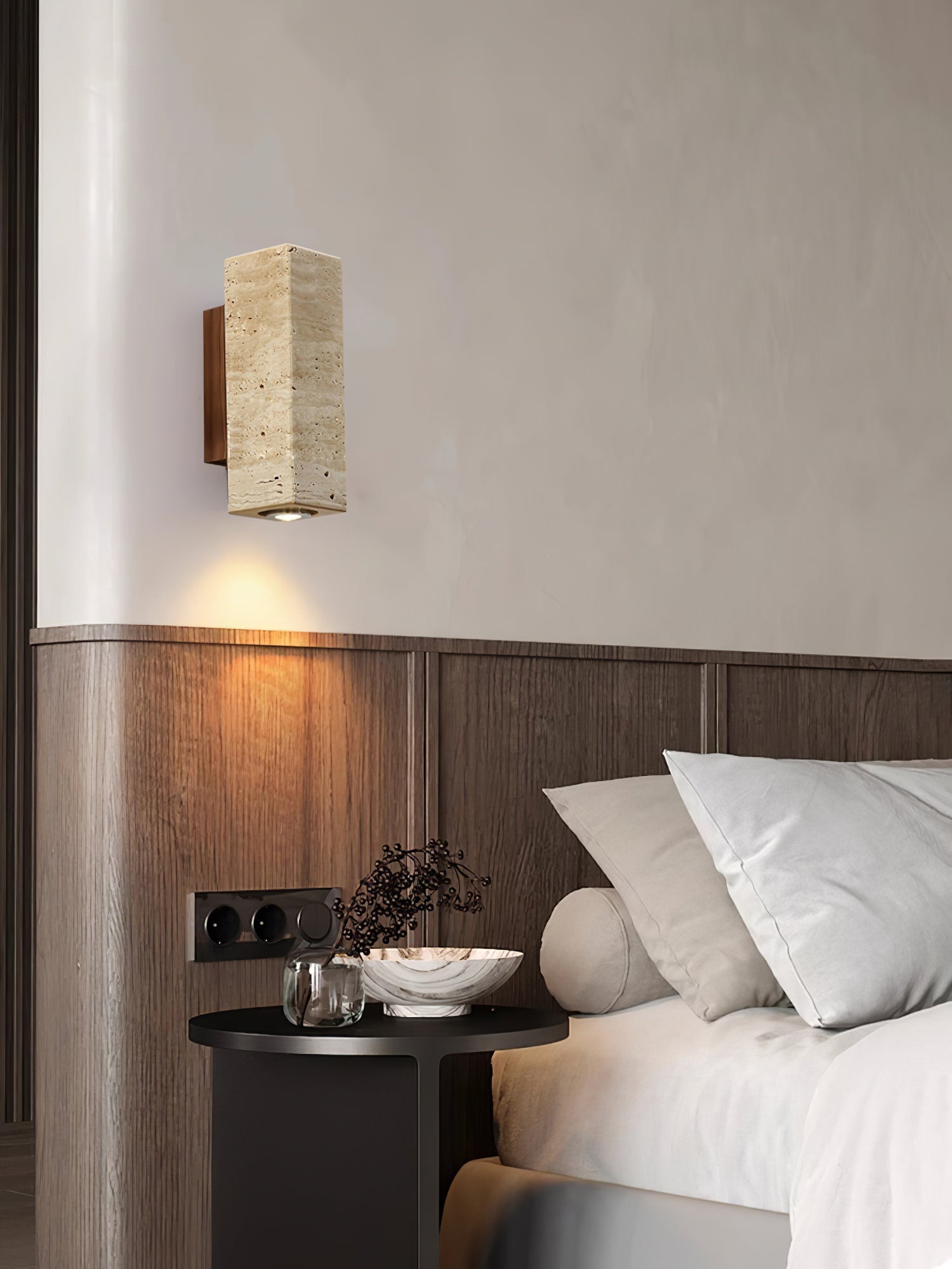 Ulthen Rectangular Travertine Wall Light-Neutral Decor