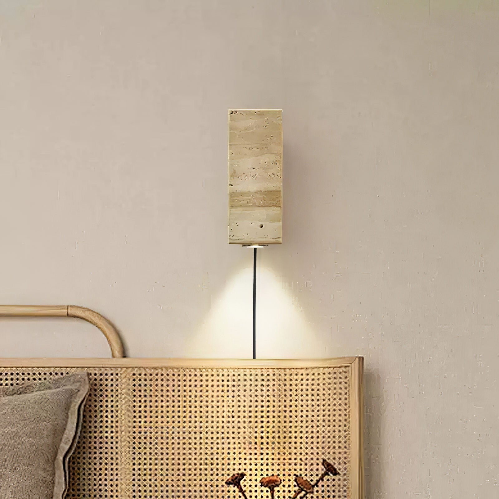 Ulthen Rectangular Travertine Wall Light-Neutral Decor