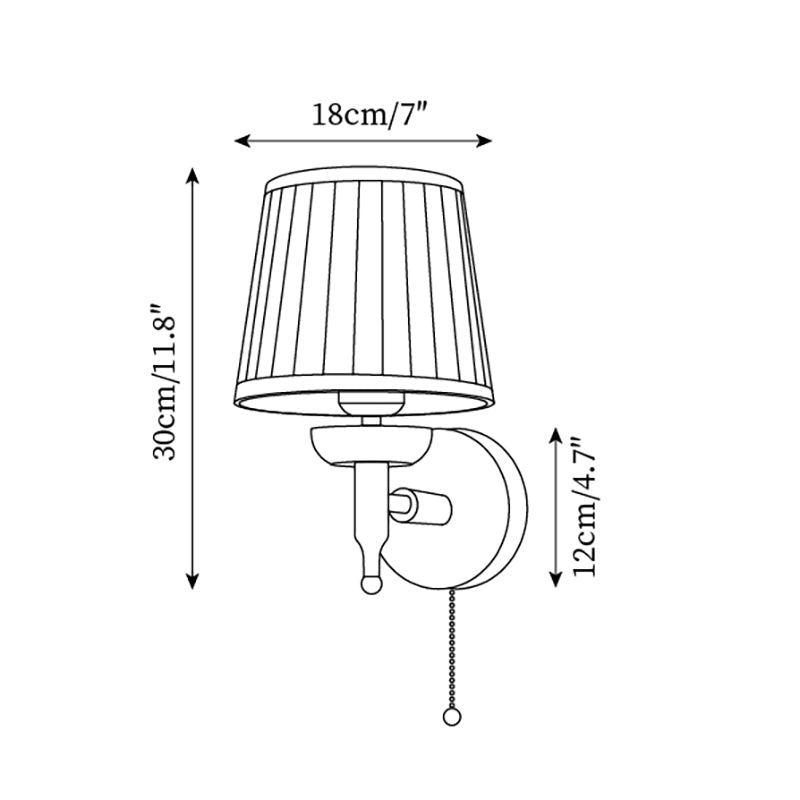 Blixen Wall Lamp Fabric Classic Gold Walnut Bedroom-Neutral Decor