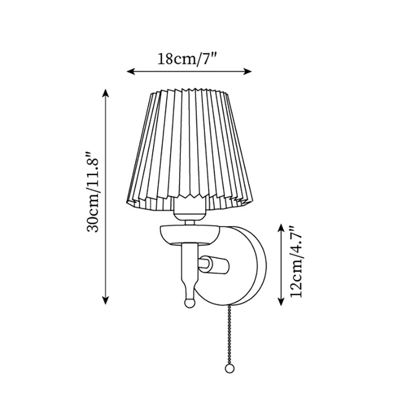 Blixen Wall Lamp Fabric Classic Gold Walnut Bedroom-Neutral Decor