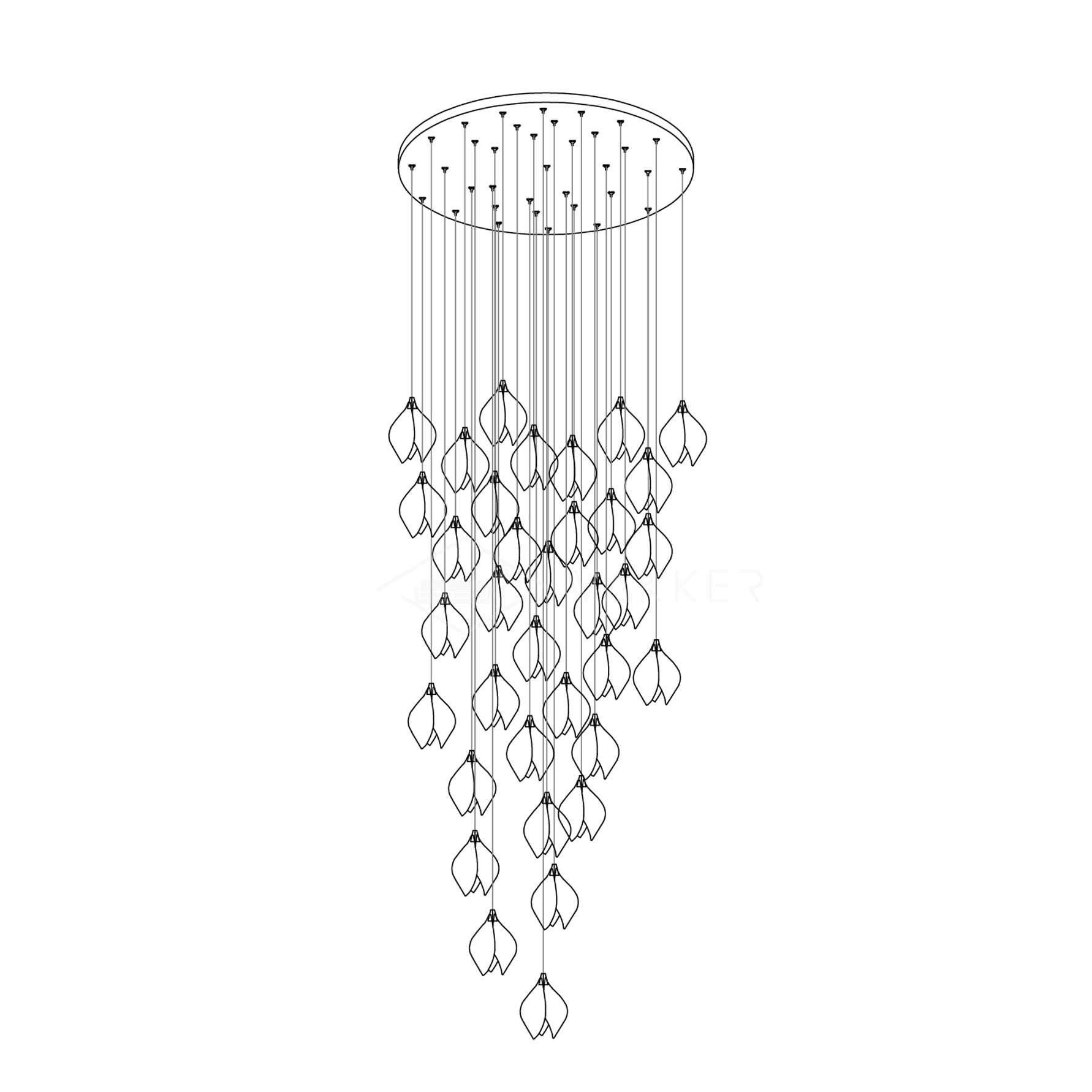 Lustra Pendant Lamp White Floral Ceramic-Neutral Decor