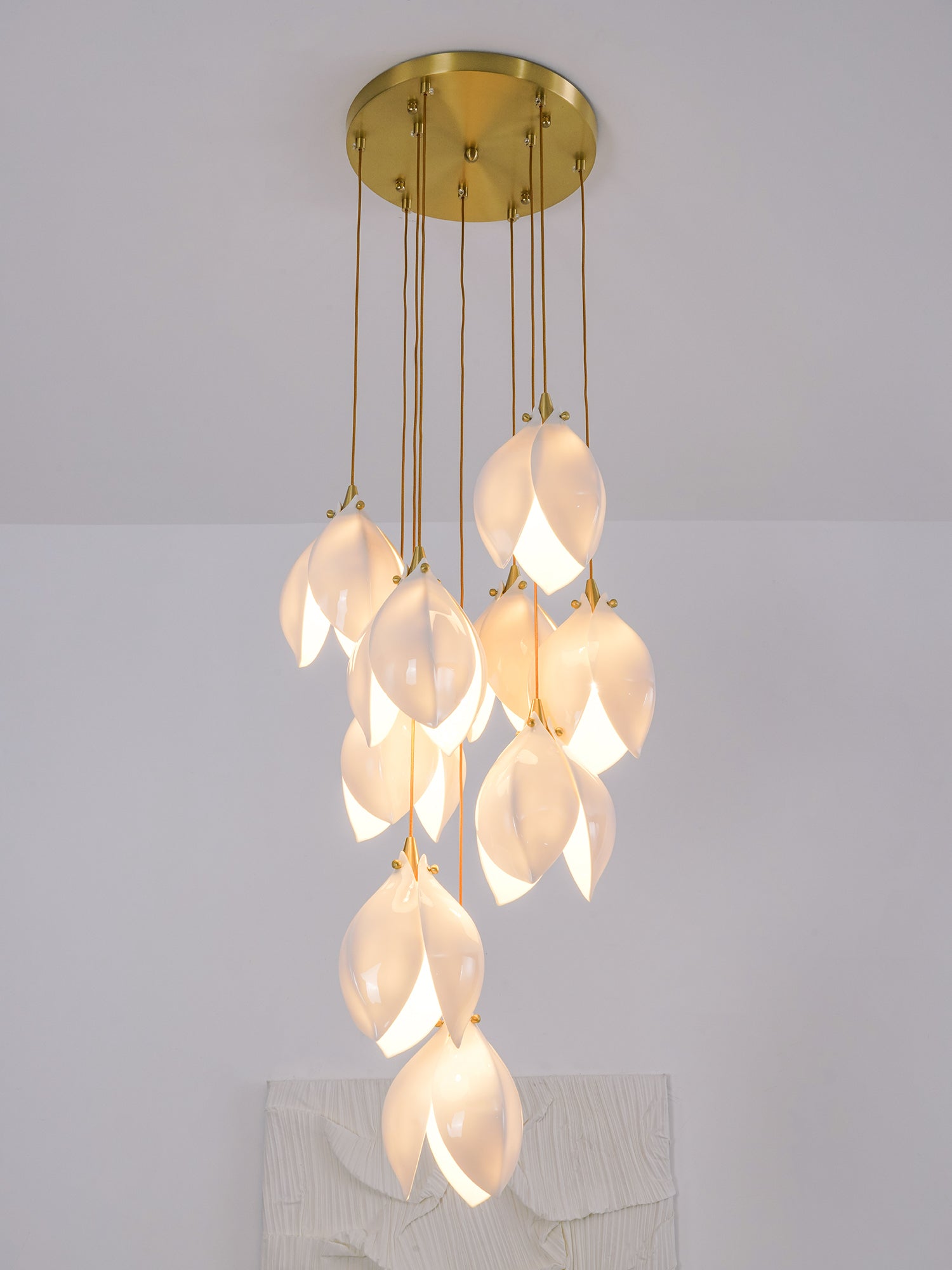 Lustra Pendant Lamp White Floral Ceramic-Neutral Decor
