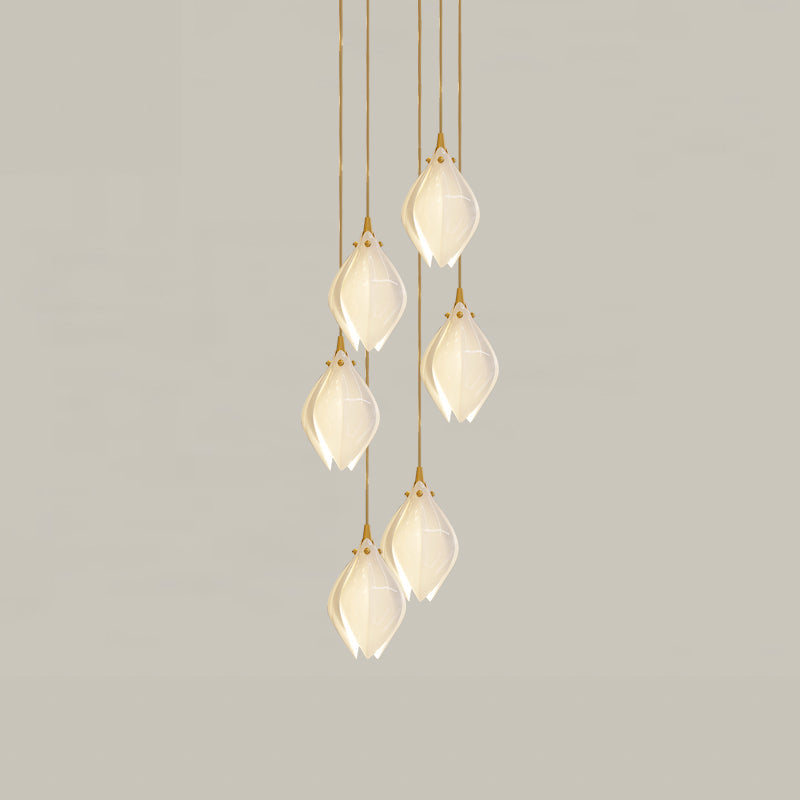 Lustra Pendant Lamp White Floral Ceramic-Neutral Decor