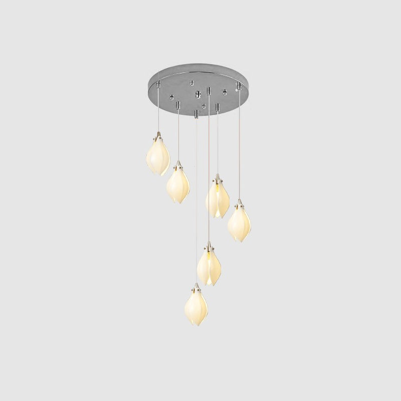 Lustra Pendant Lamp White Floral Ceramic-Neutral Decor