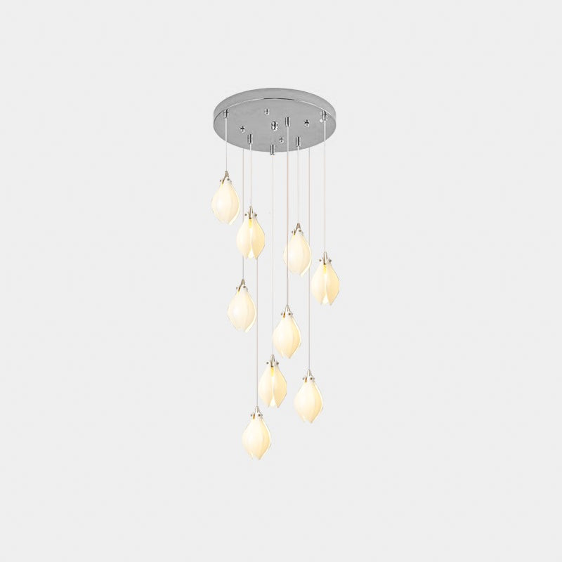 Lustra Pendant Lamp White Floral Ceramic-Neutral Decor