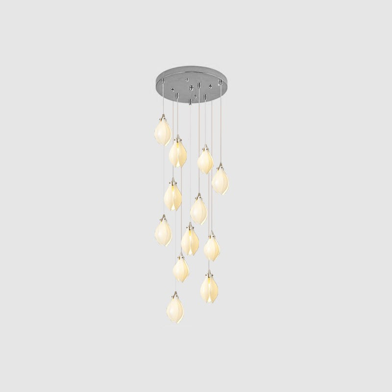 Lustra Pendant Lamp White Floral Ceramic-Neutral Decor