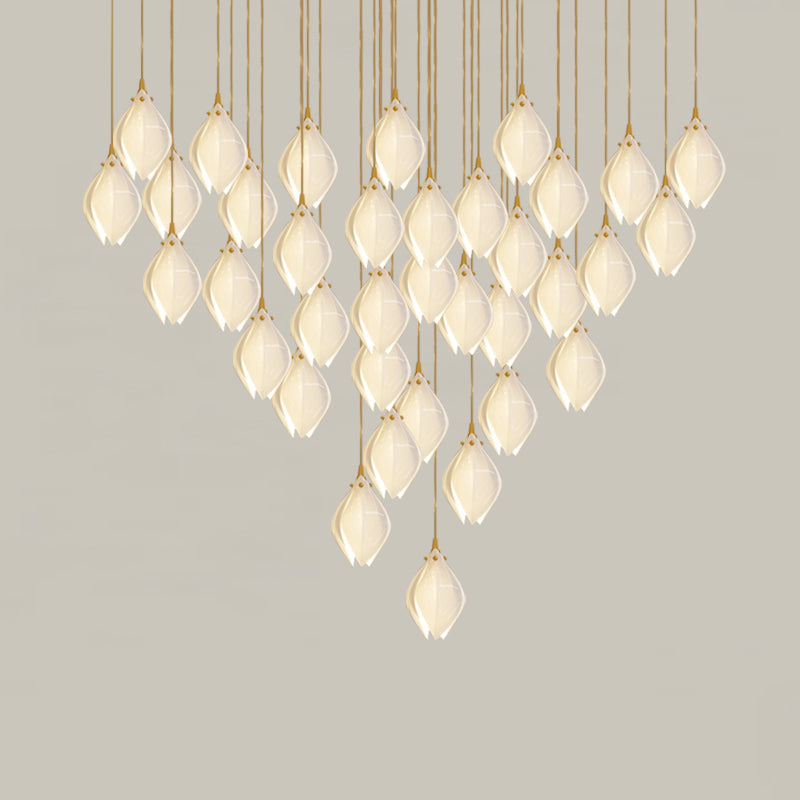 Lustra Pendant Lamp White Floral Ceramic-Neutral Decor
