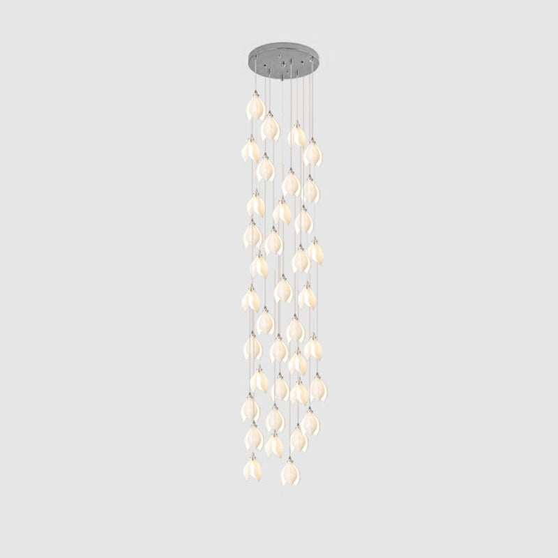 Lustra Pendant Lamp White Floral Ceramic-Neutral Decor