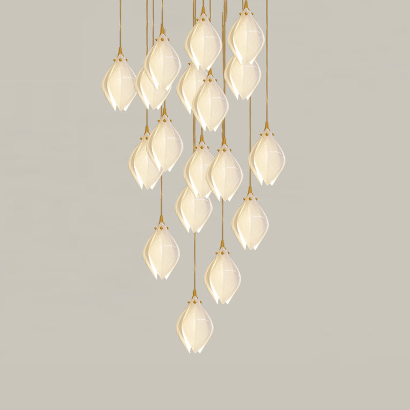 Lustra Pendant Lamp White Floral Ceramic-Neutral Decor