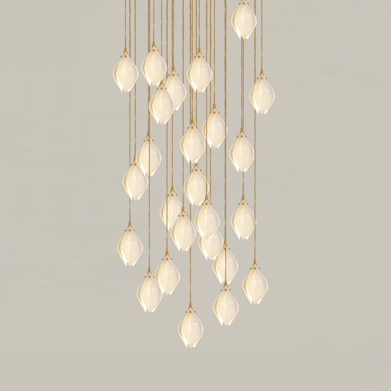 Lustra Pendant Lamp White Floral Ceramic-Neutral Decor