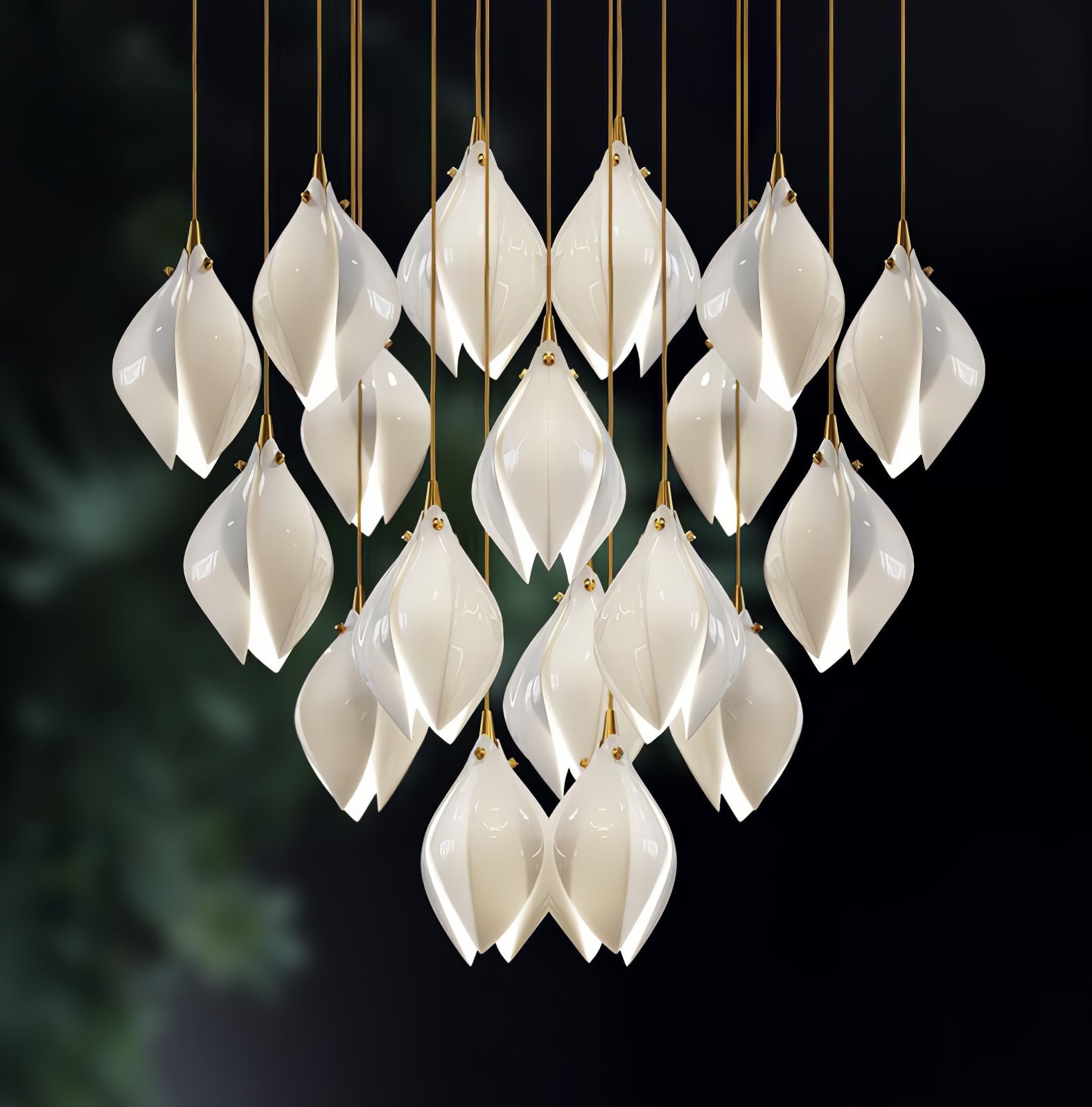 Lustra Pendant Lamp White Floral Ceramic-Neutral Decor