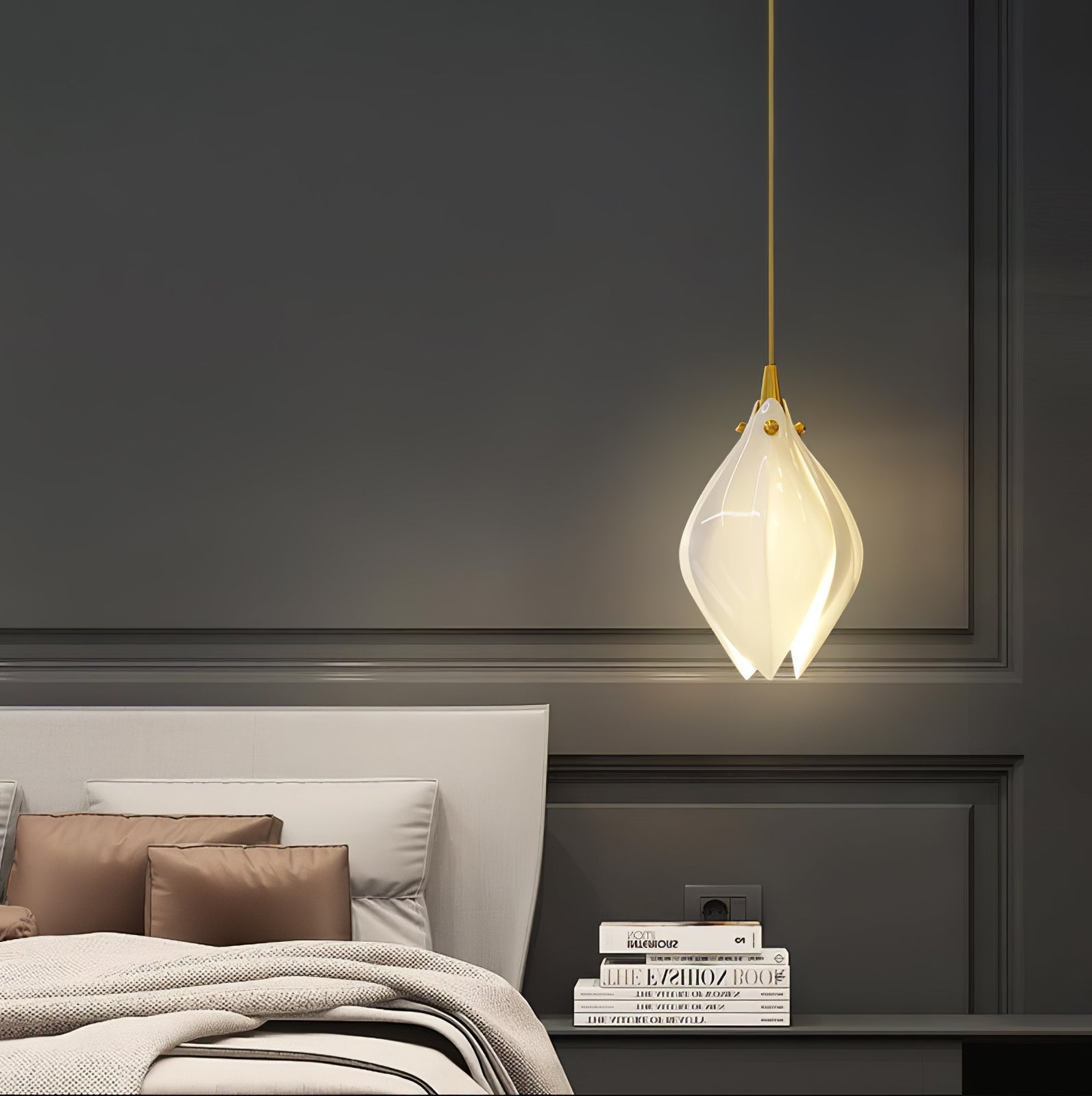 Lustra Pendant Lamp White Floral Ceramic-Neutral Decor