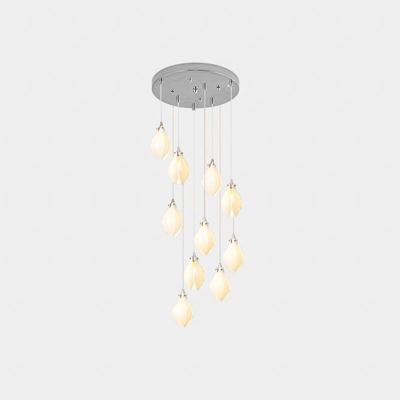 Lustra Pendant Lamp White Floral Ceramic-Neutral Decor