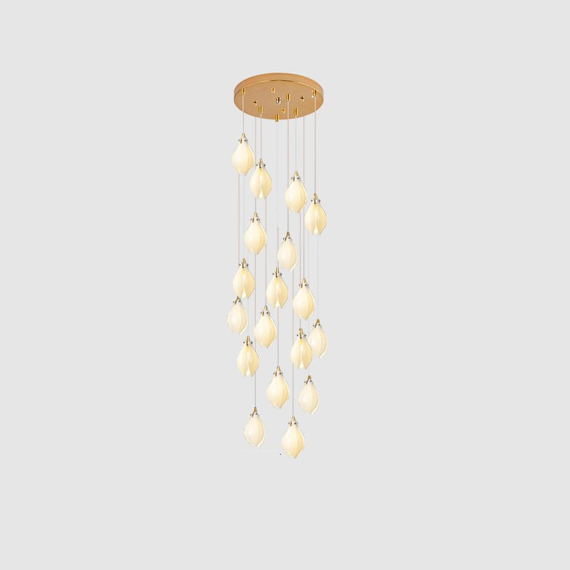 Lustra Pendant Lamp White Floral Ceramic-Neutral Decor