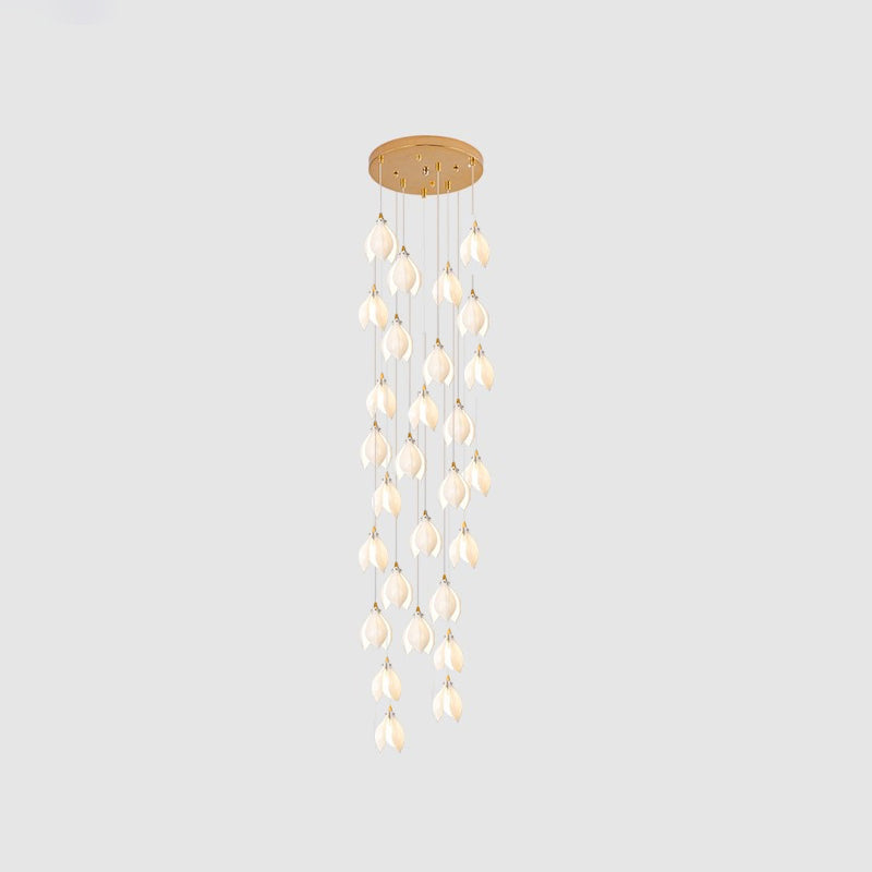 Lustra Pendant Lamp White Floral Ceramic-Neutral Decor