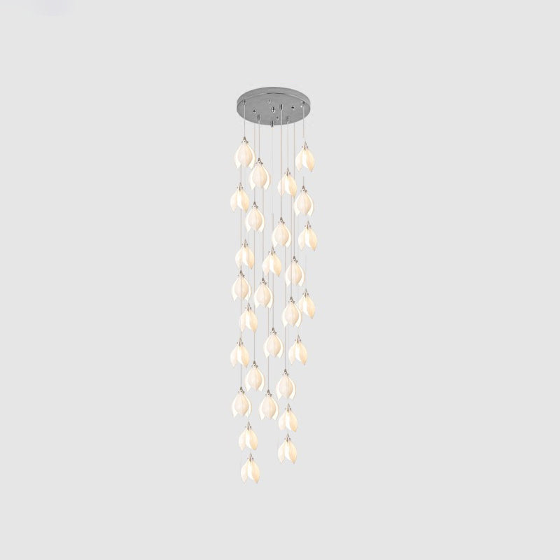 Lustra Pendant Lamp White Floral Ceramic-Neutral Decor