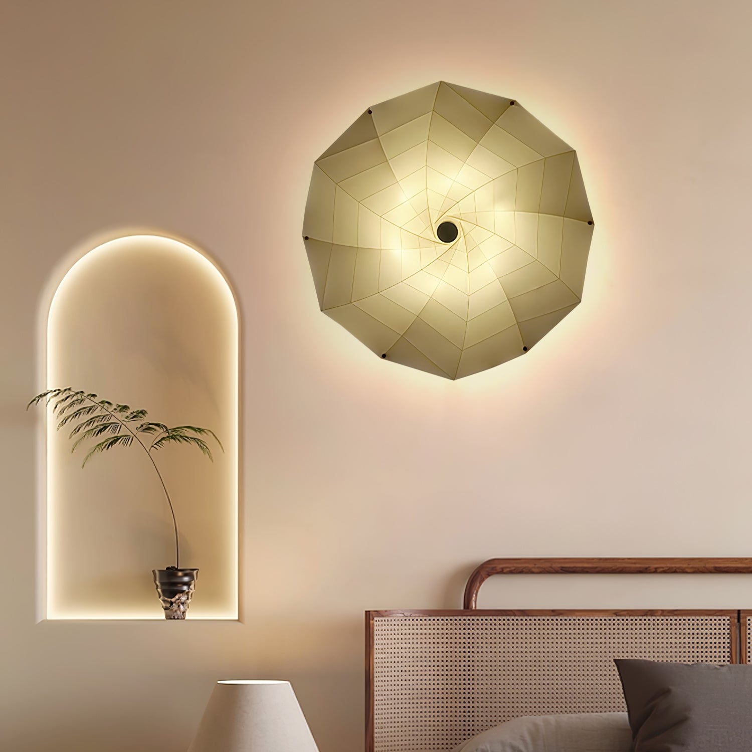 Vadorir Spiral Fabric Pendant Light-Neutral Decor