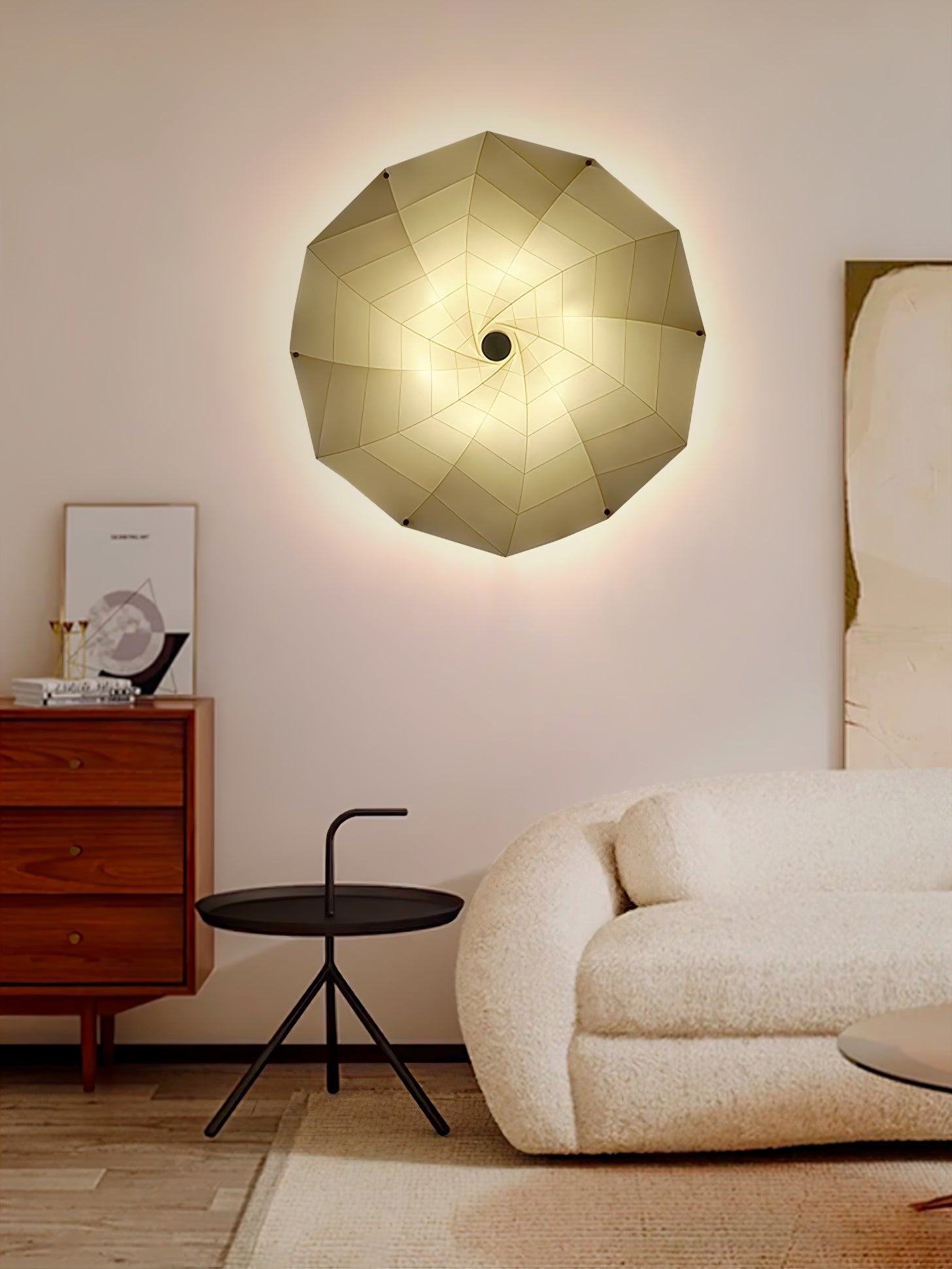Vadorir Spiral Fabric Pendant Light-Neutral Decor
