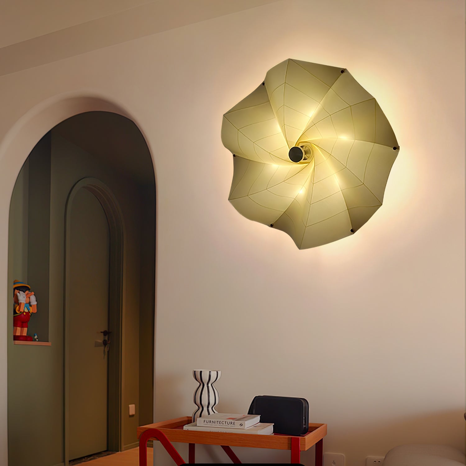 Vadorir Spiral Fabric Pendant Light-Neutral Decor